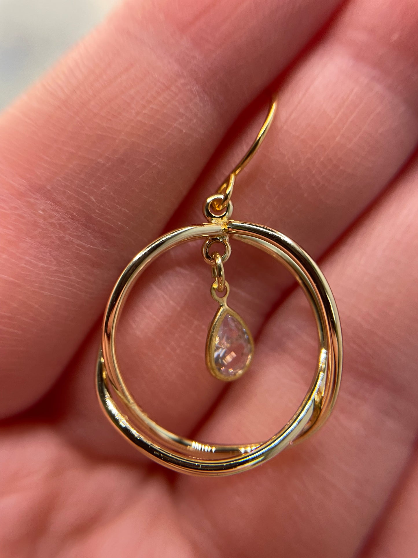 Yellow Gold Circles with Zirconia Earrings – NICKEL FREE