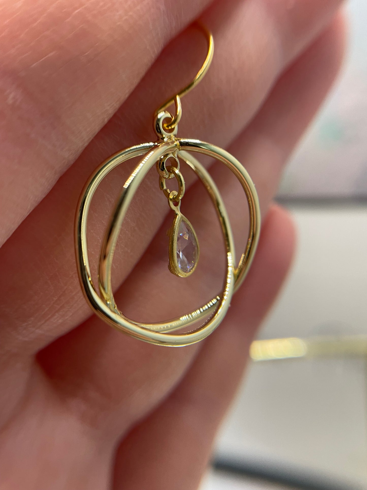 Yellow Gold Circles with Zirconia Earrings – NICKEL FREE
