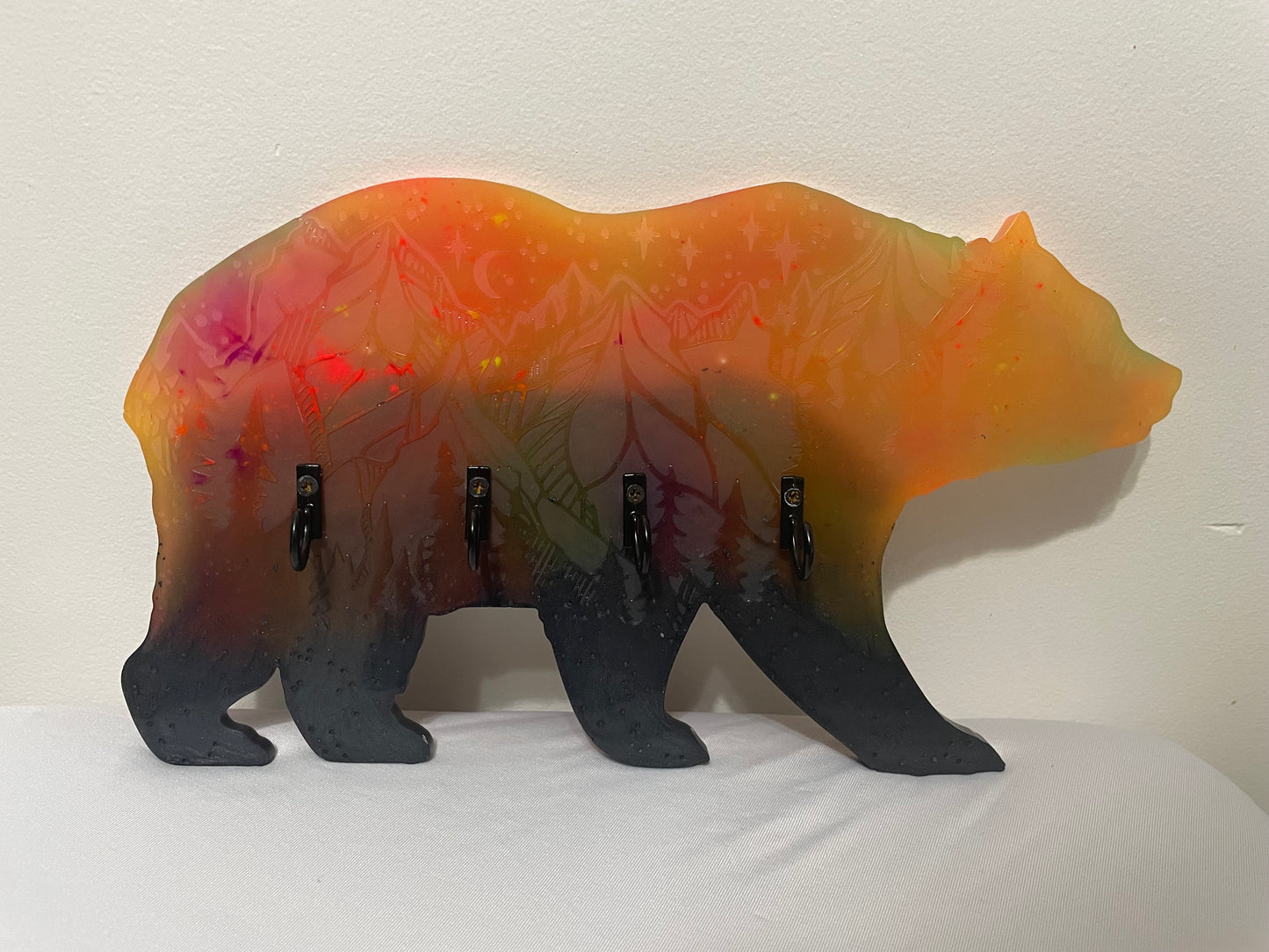 Glow in the Dark Northern Light Bear: Wall Decoration or Key Hanger