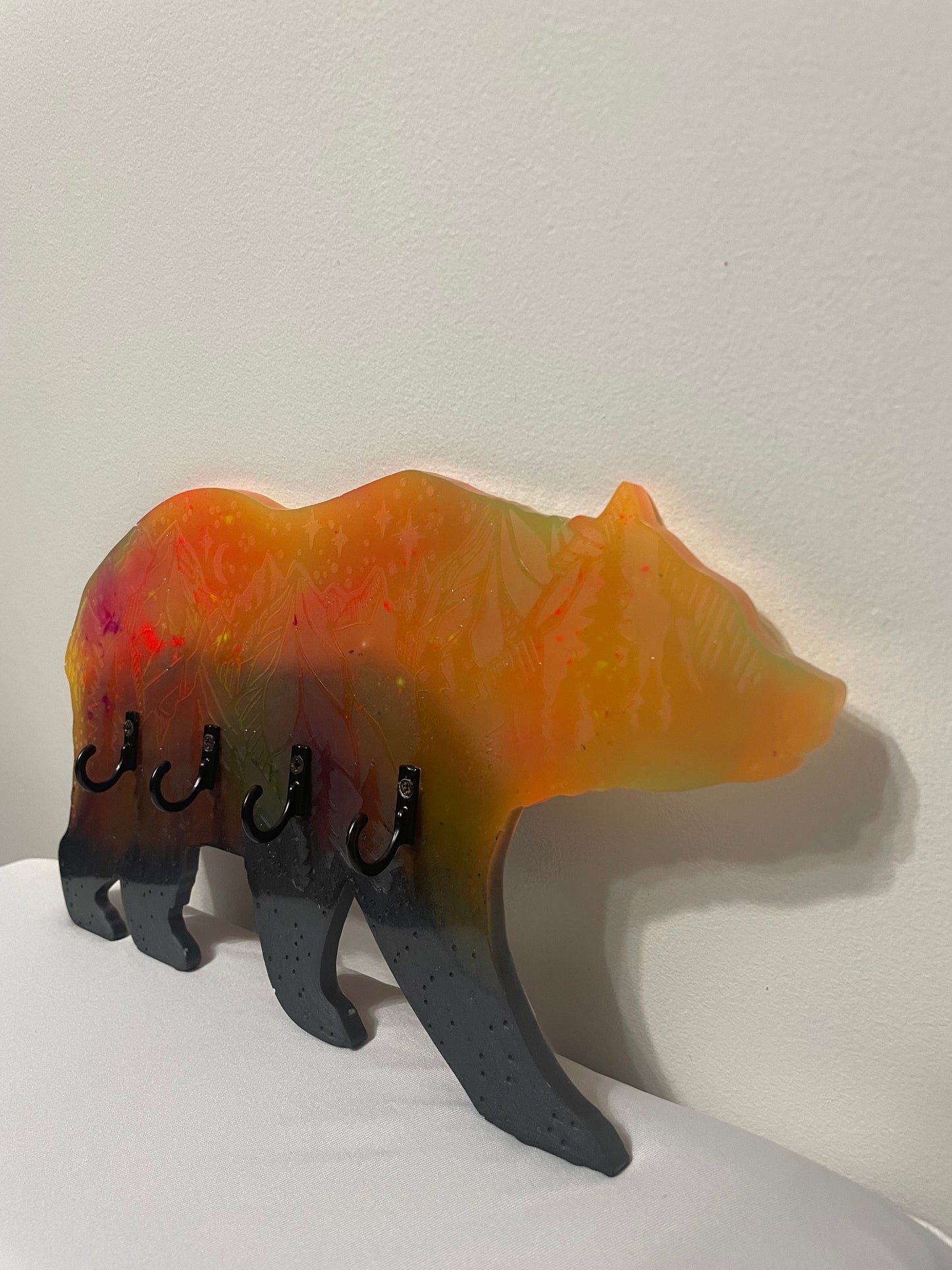 Glow in the Dark Northern Light Bear: Wall Decoration or Key Hanger