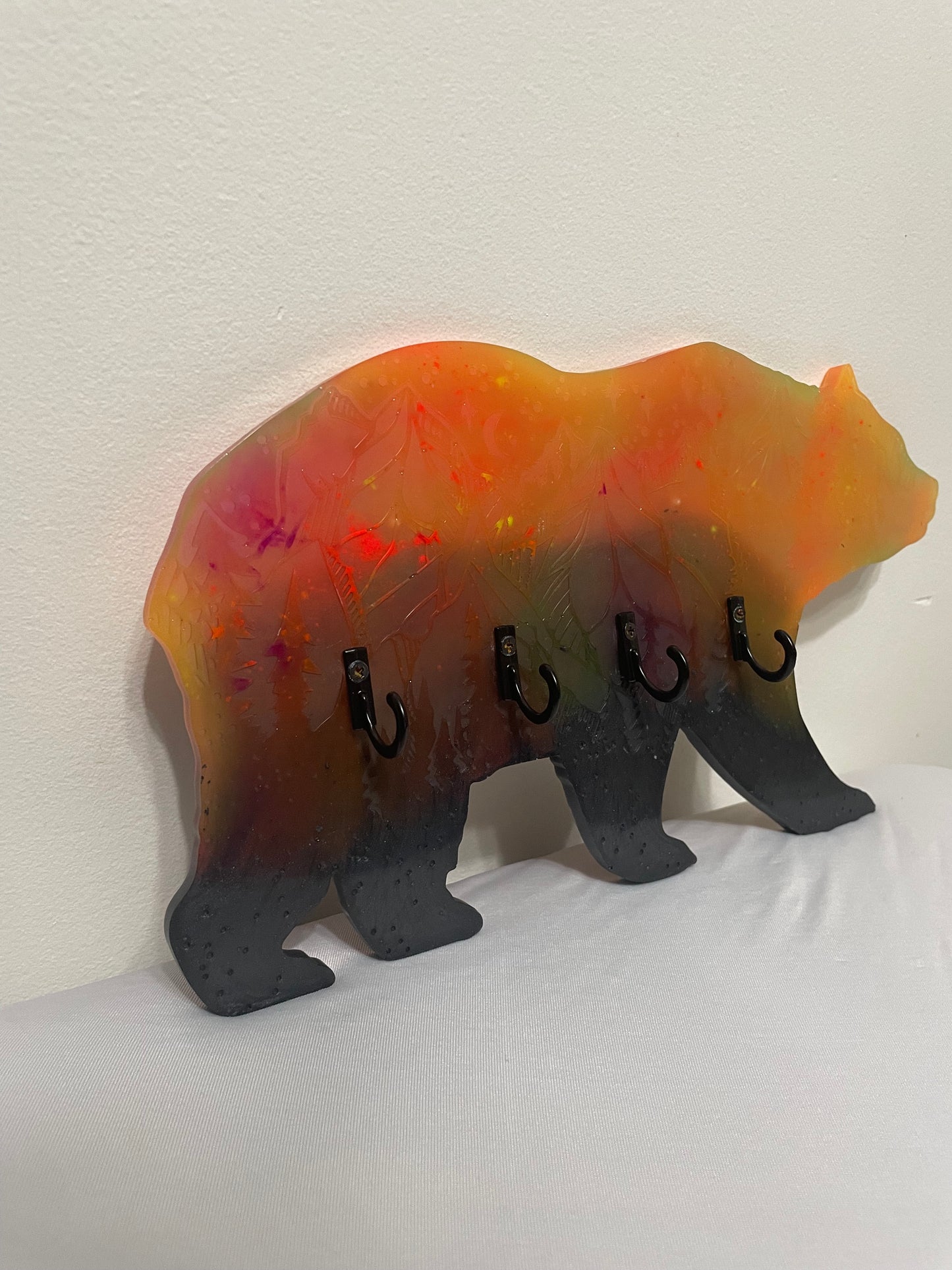 Glow in the Dark Northern Light Bear: Wall Decoration or Key Hanger