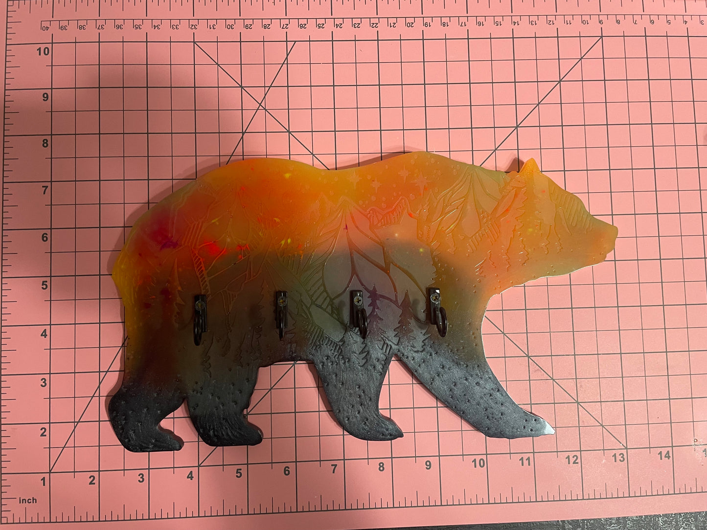 Glow in the Dark Northern Light Bear: Wall Decoration or Key Hanger