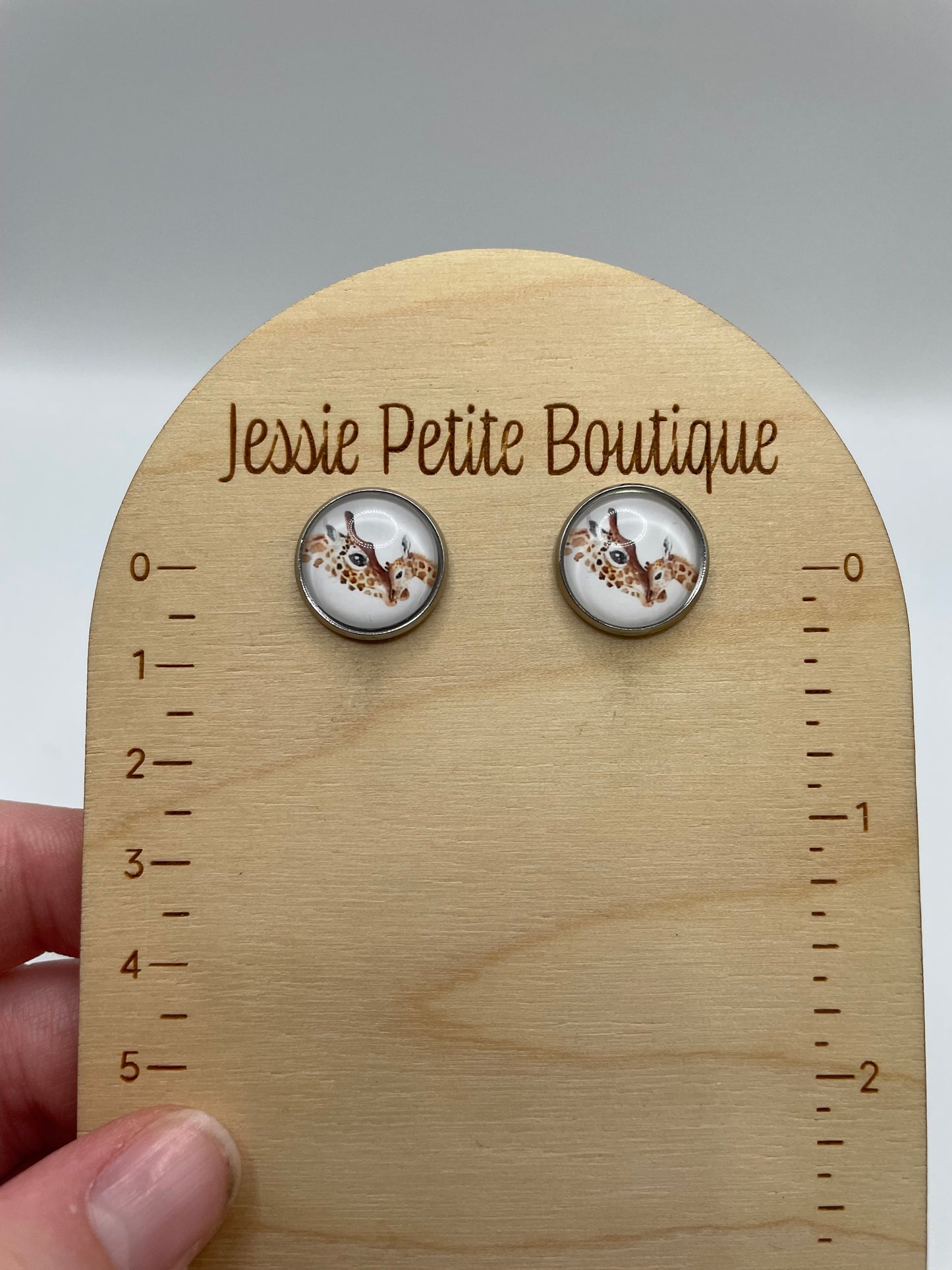 Boutons d’oreilles girafes – Acier inoxydable +Sans Nickel