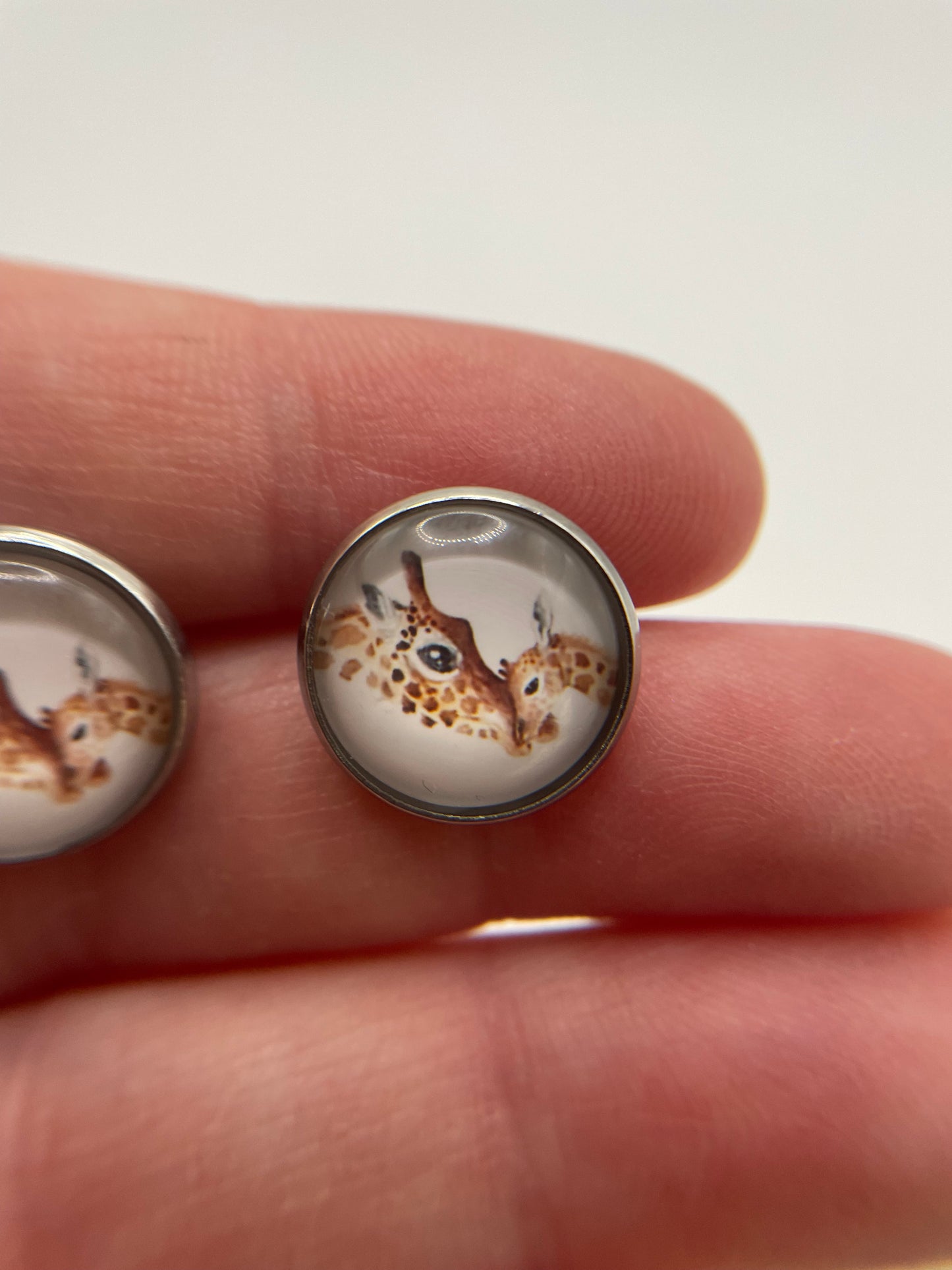 Boutons d’oreilles girafes – Acier inoxydable +Sans Nickel