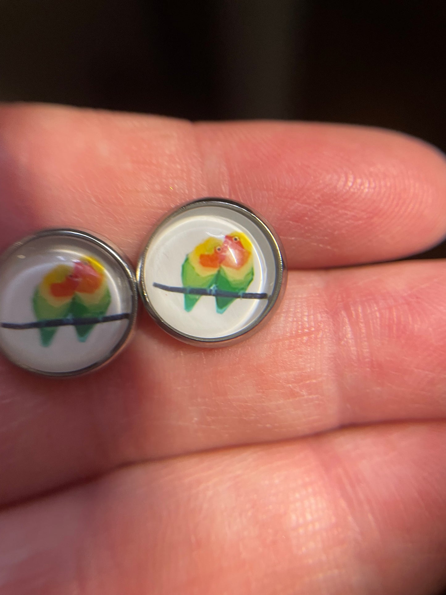 Lovebird Stud Earrings – Stainless Steel+Nickel Free