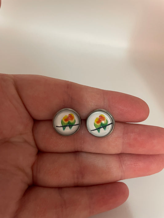 Lovebird Stud Earrings – Stainless Steel+Nickel Free
