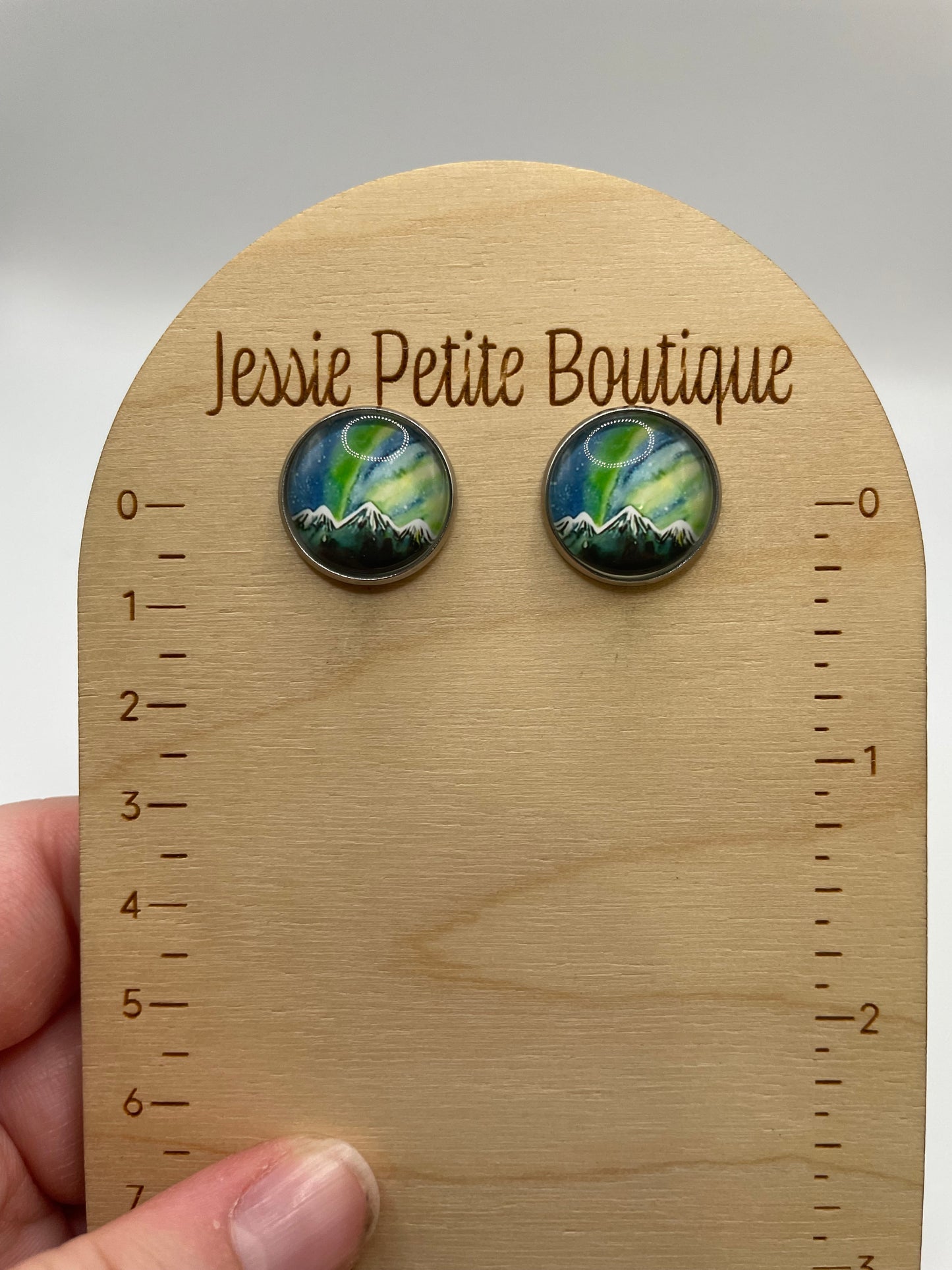 Boutons d’oreilles aurore boréale – Acier inoxydable+Sans Nickel