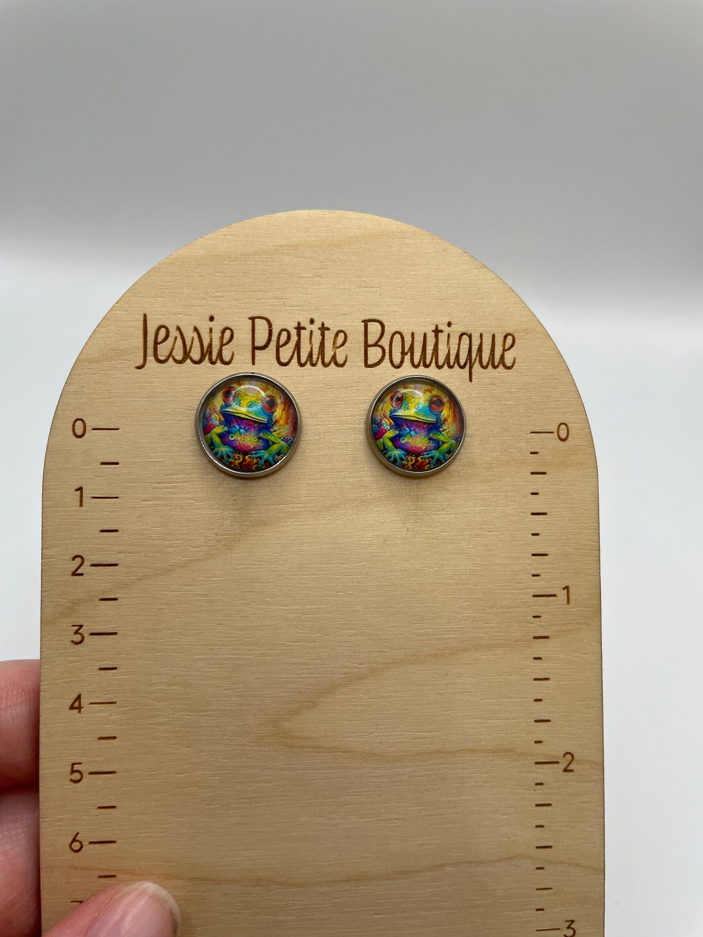 Boucles d’oreilles grenouille colorée – Acier inoxydable +Sans Nickel