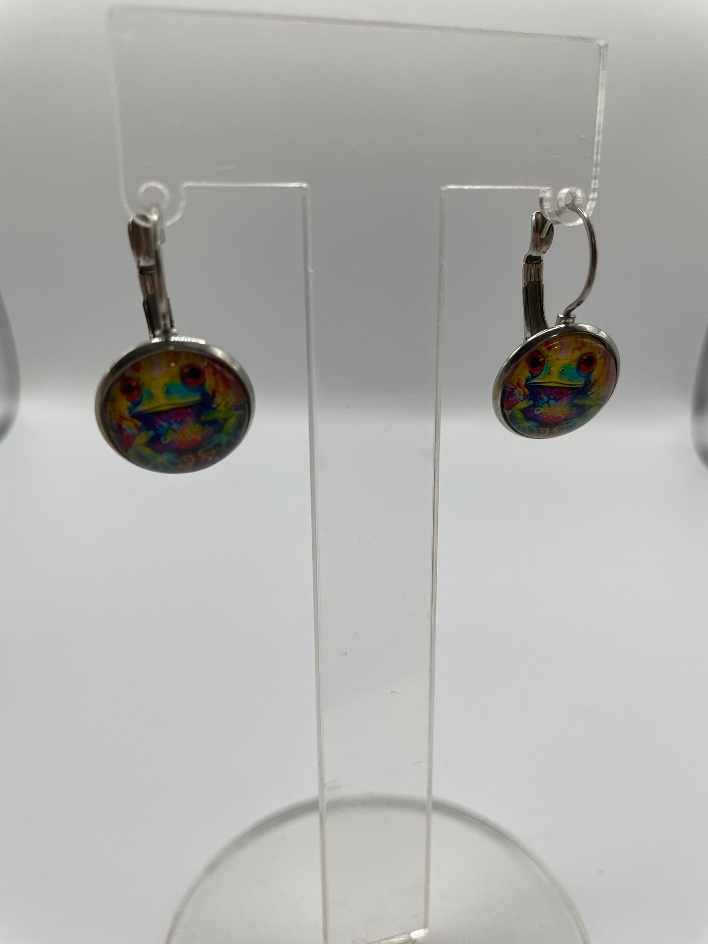 Boucles d’oreilles grenouille colorée – Acier inoxydable +Sans Nickel