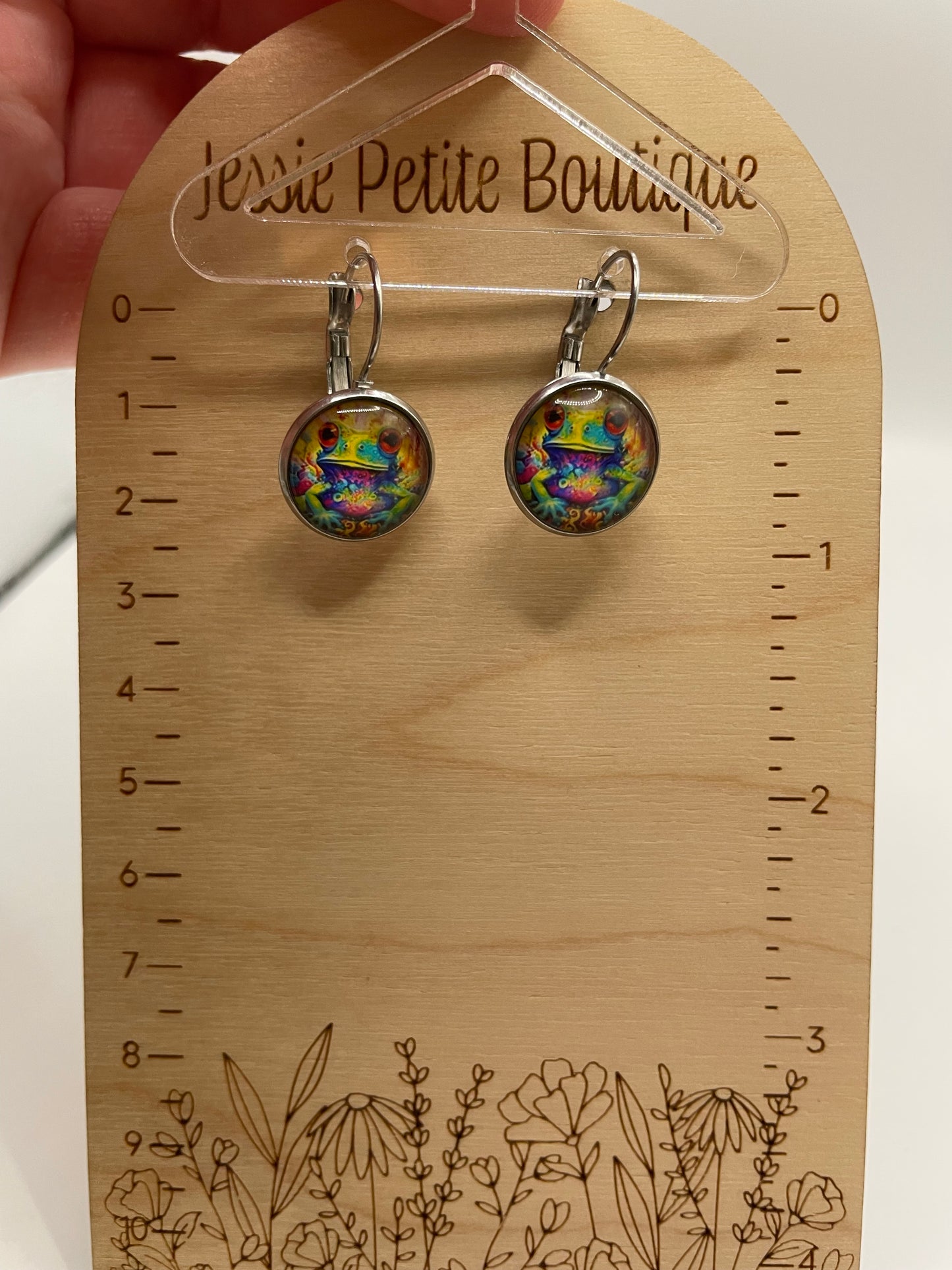 Boucles d’oreilles grenouille colorée – Acier inoxydable +Sans Nickel