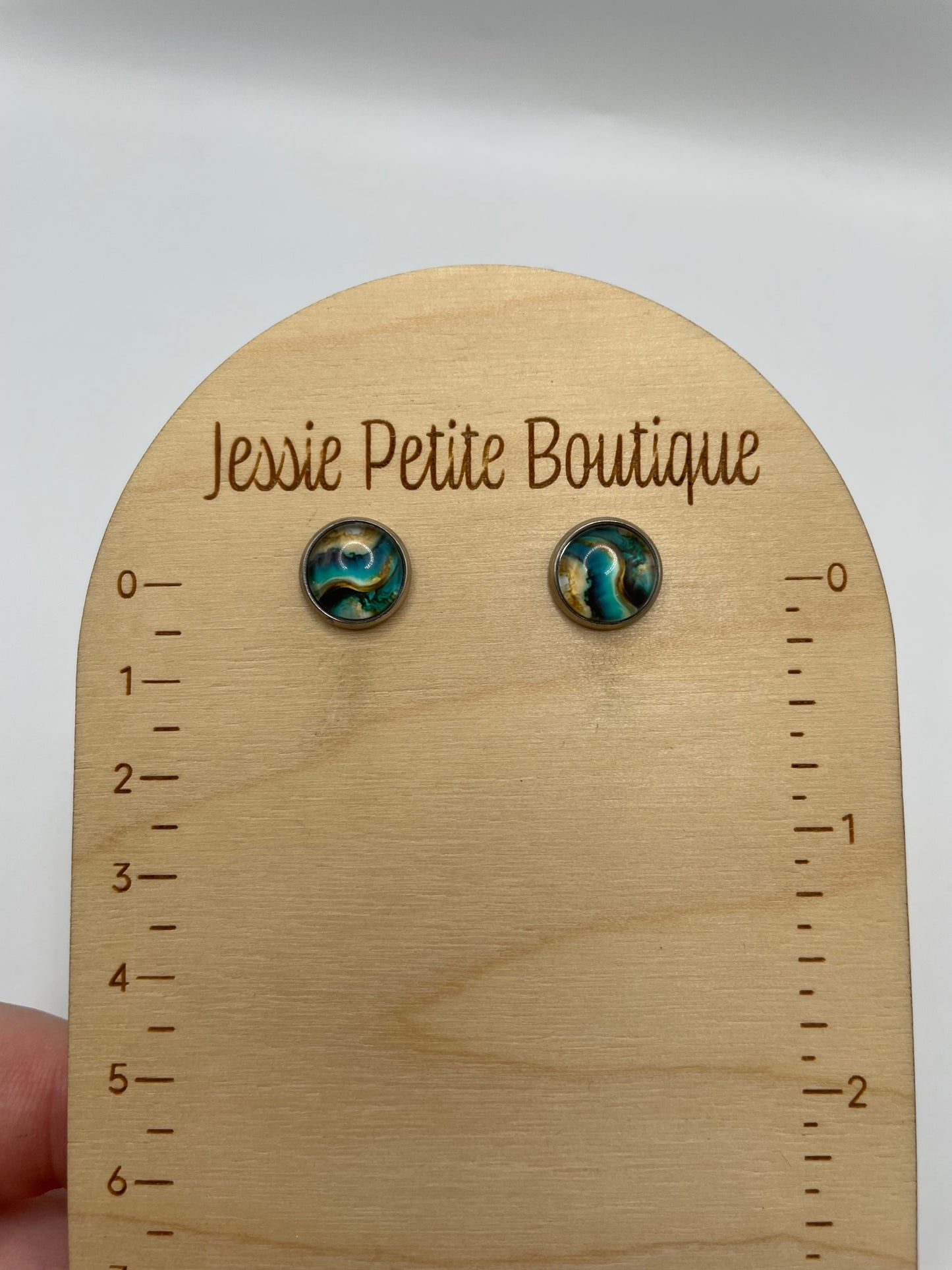 Marble Stud Earrings – Stainless Steel +Nickel Free (4 Options)