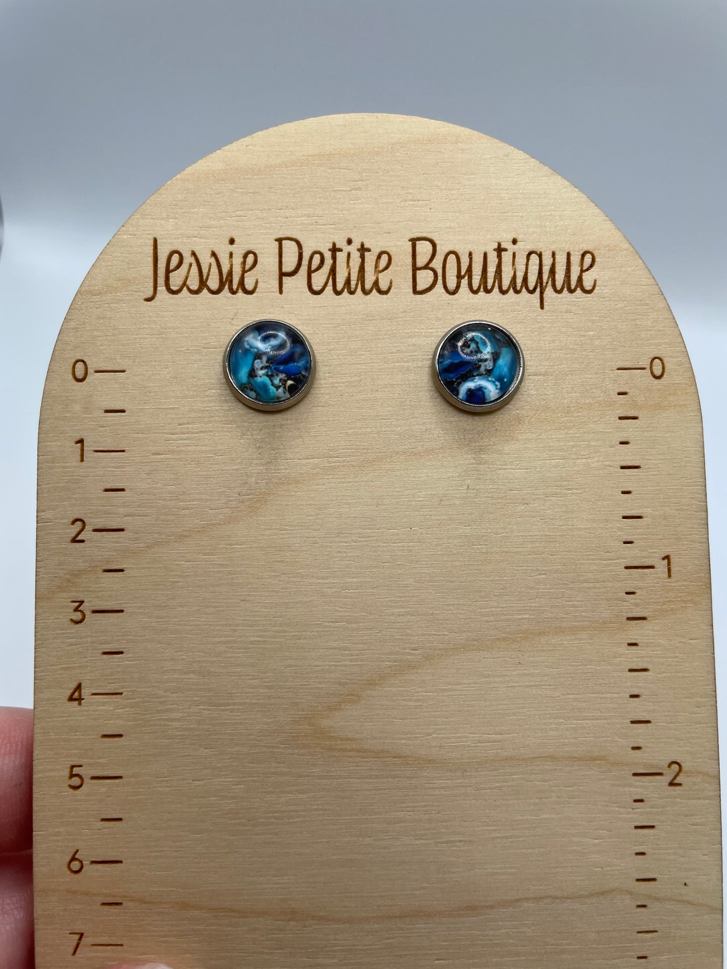 Marble Stud Earrings – Stainless Steel +Nickel Free (4 Options)