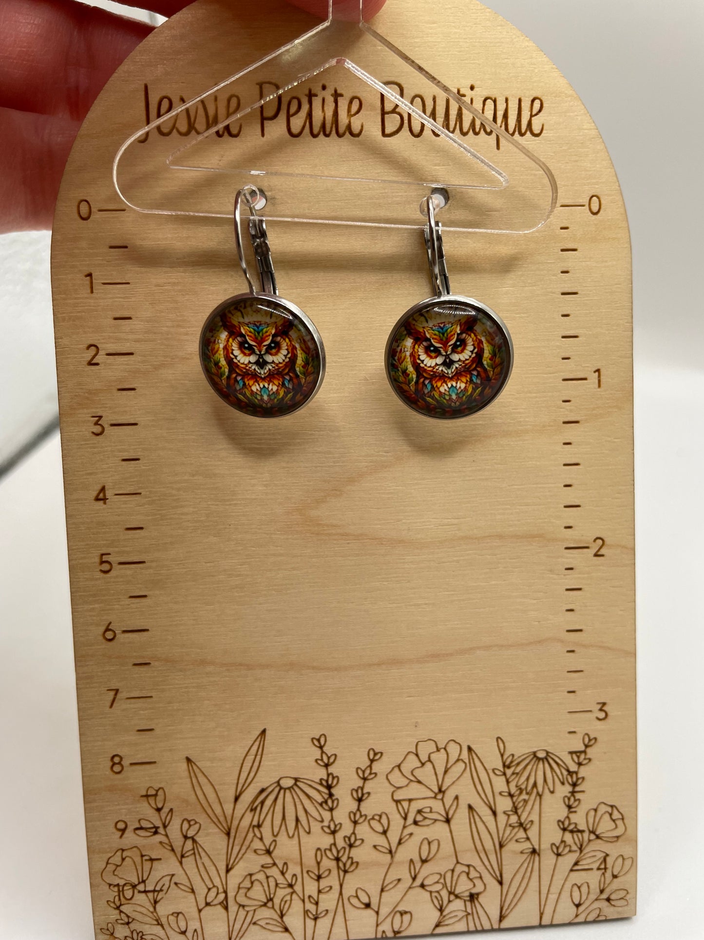 Colourful Owl Leverback Earrings – Stainless Steel+Nickel Free