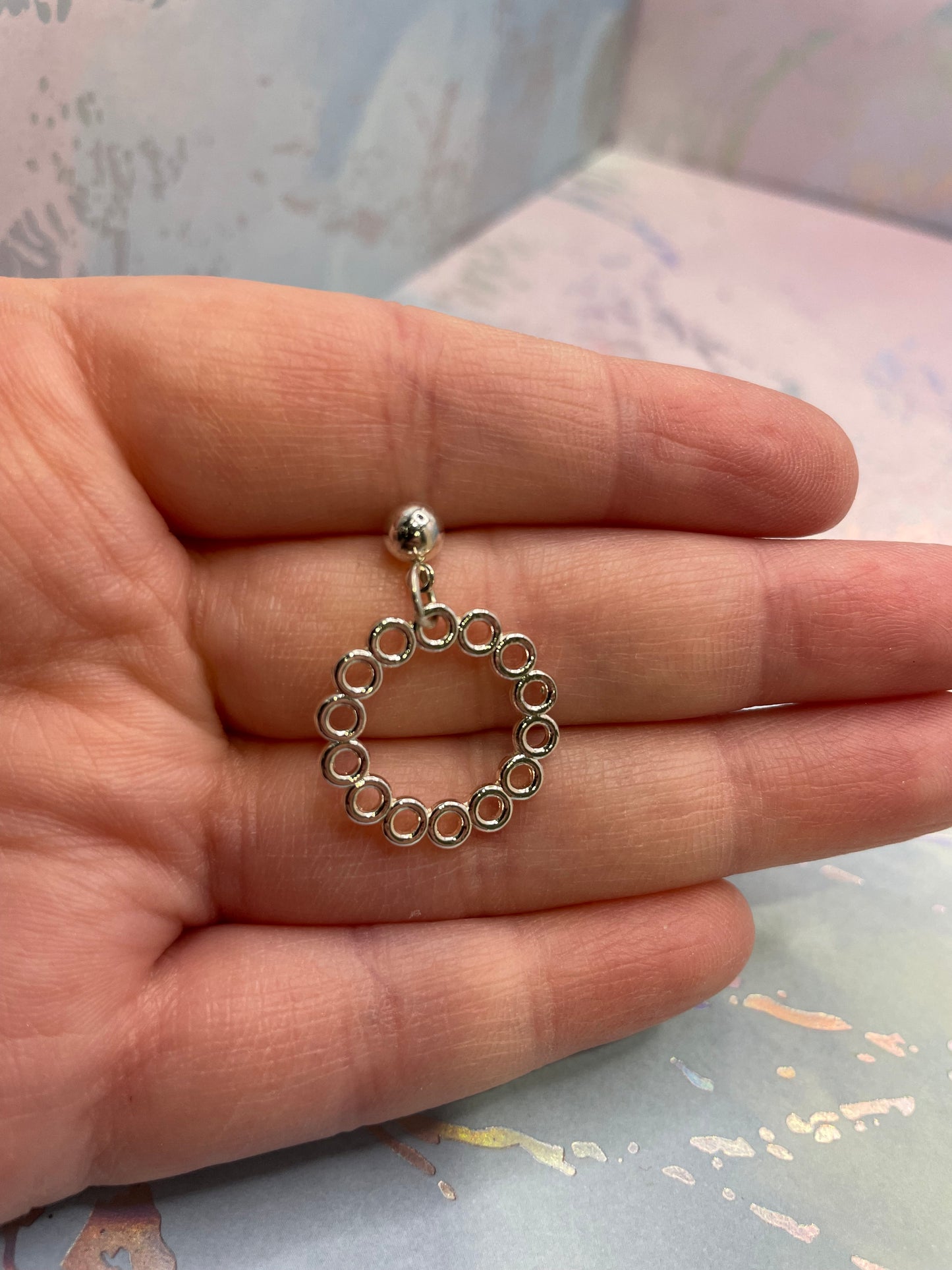 Boucles d'oreilles rondes argenté 