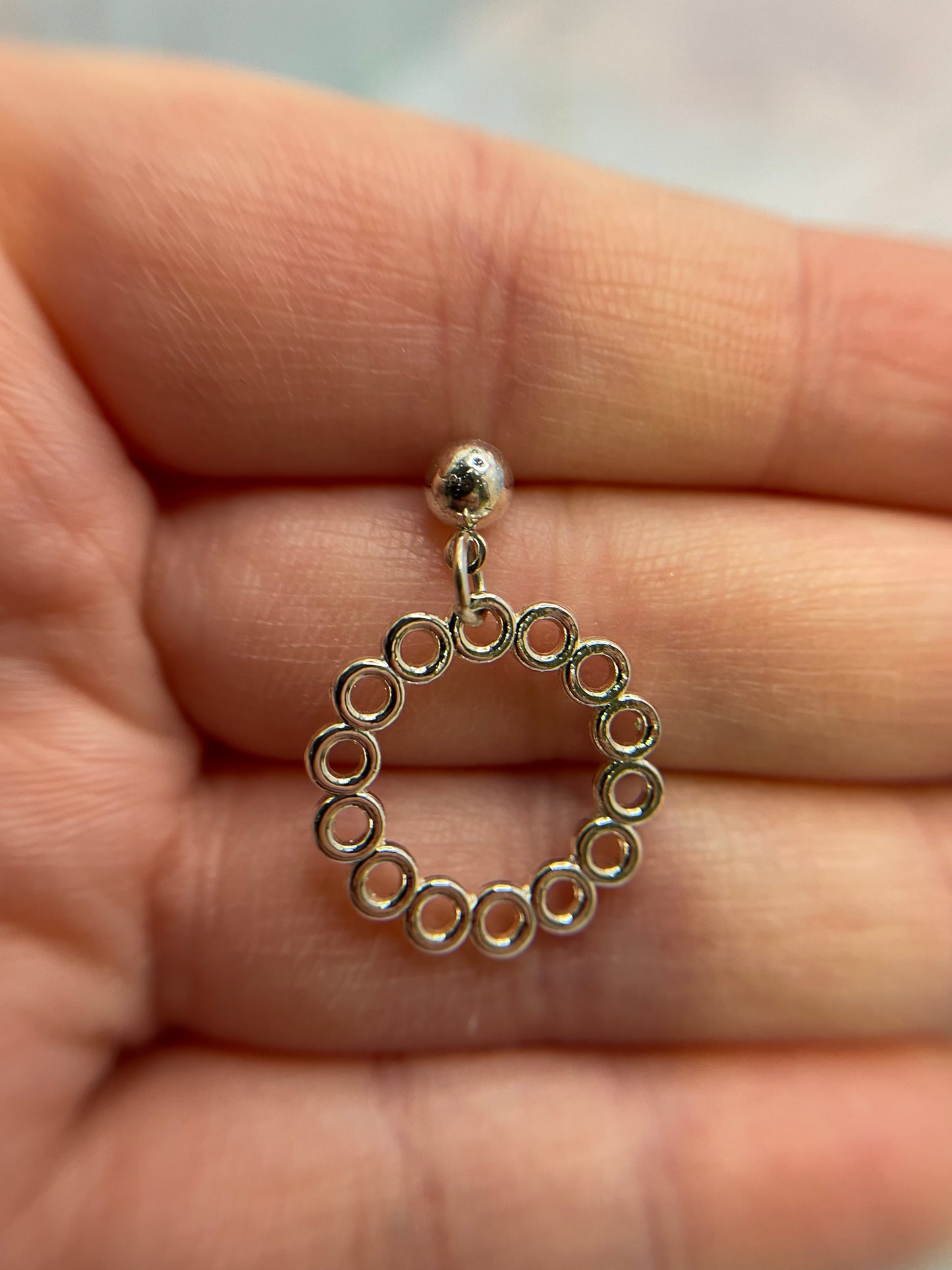 Boucles d'oreilles rondes argenté 