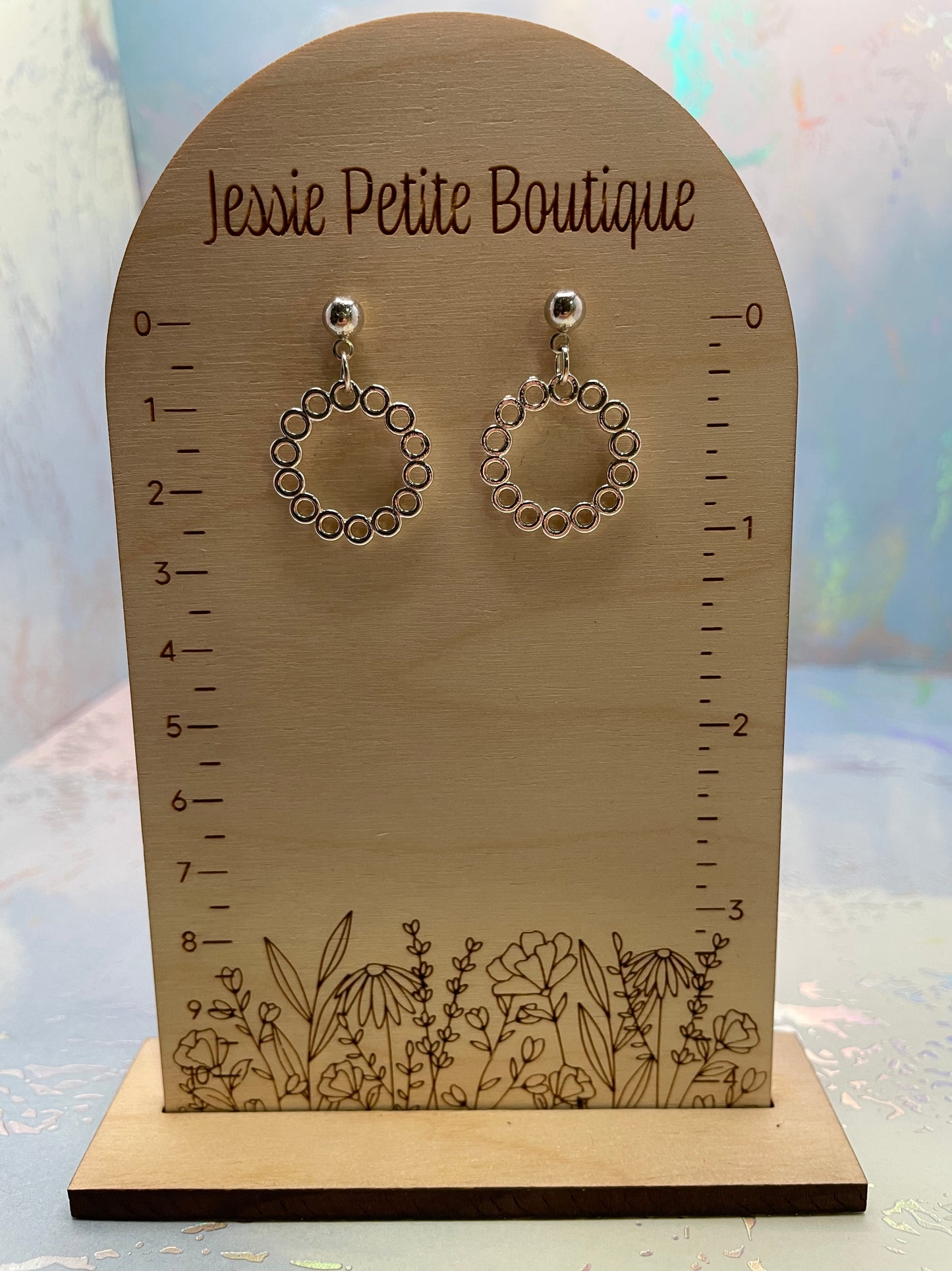 Boucles d'oreilles rondes argenté 