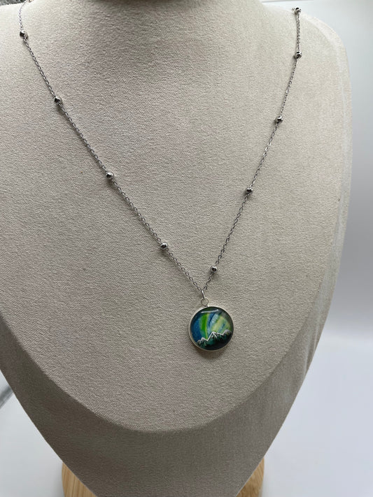 Northern Lights Pendant Necklace – Stainless Steel