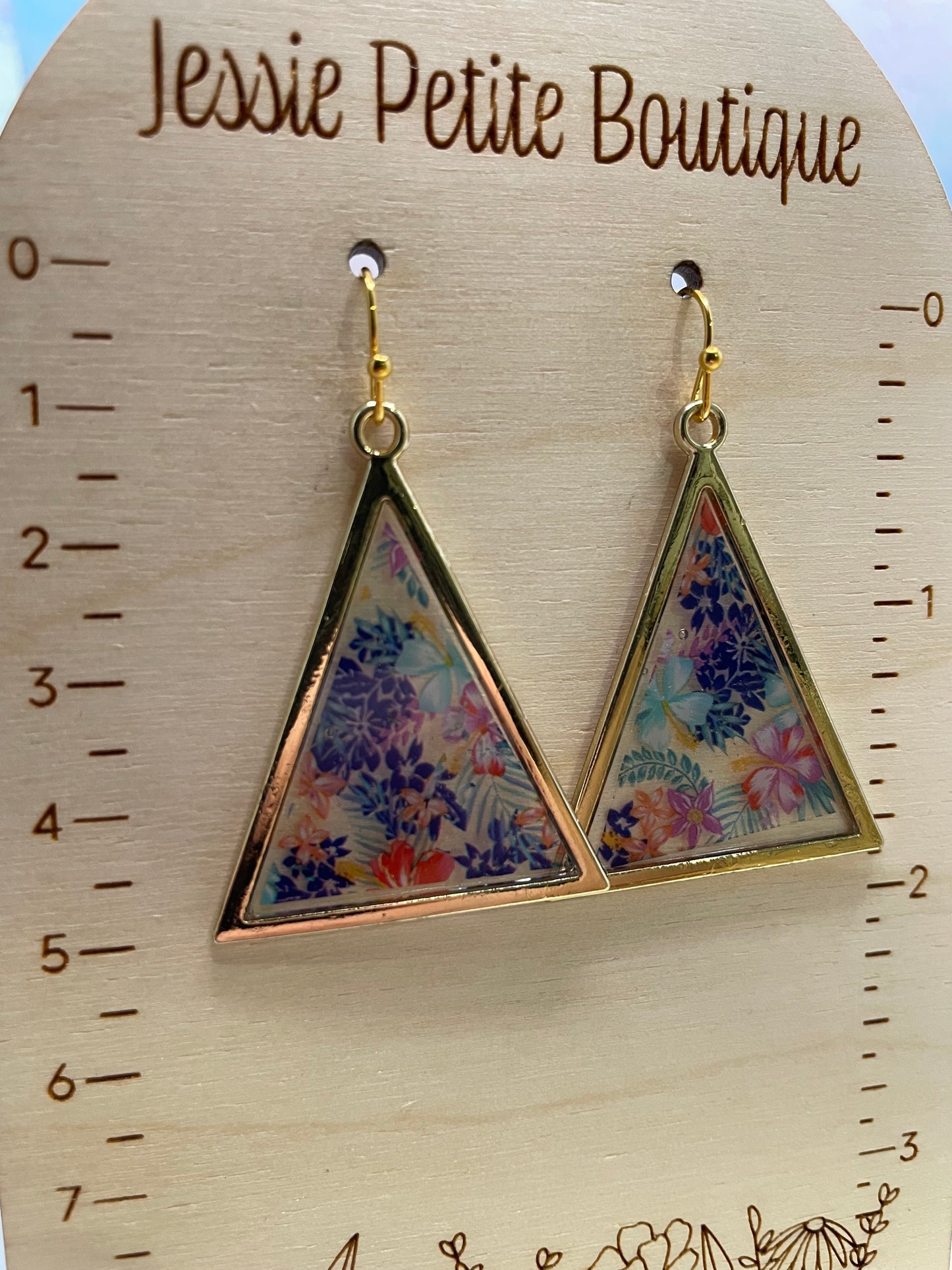 Boucles d'oreilles triangle hawaïen  or