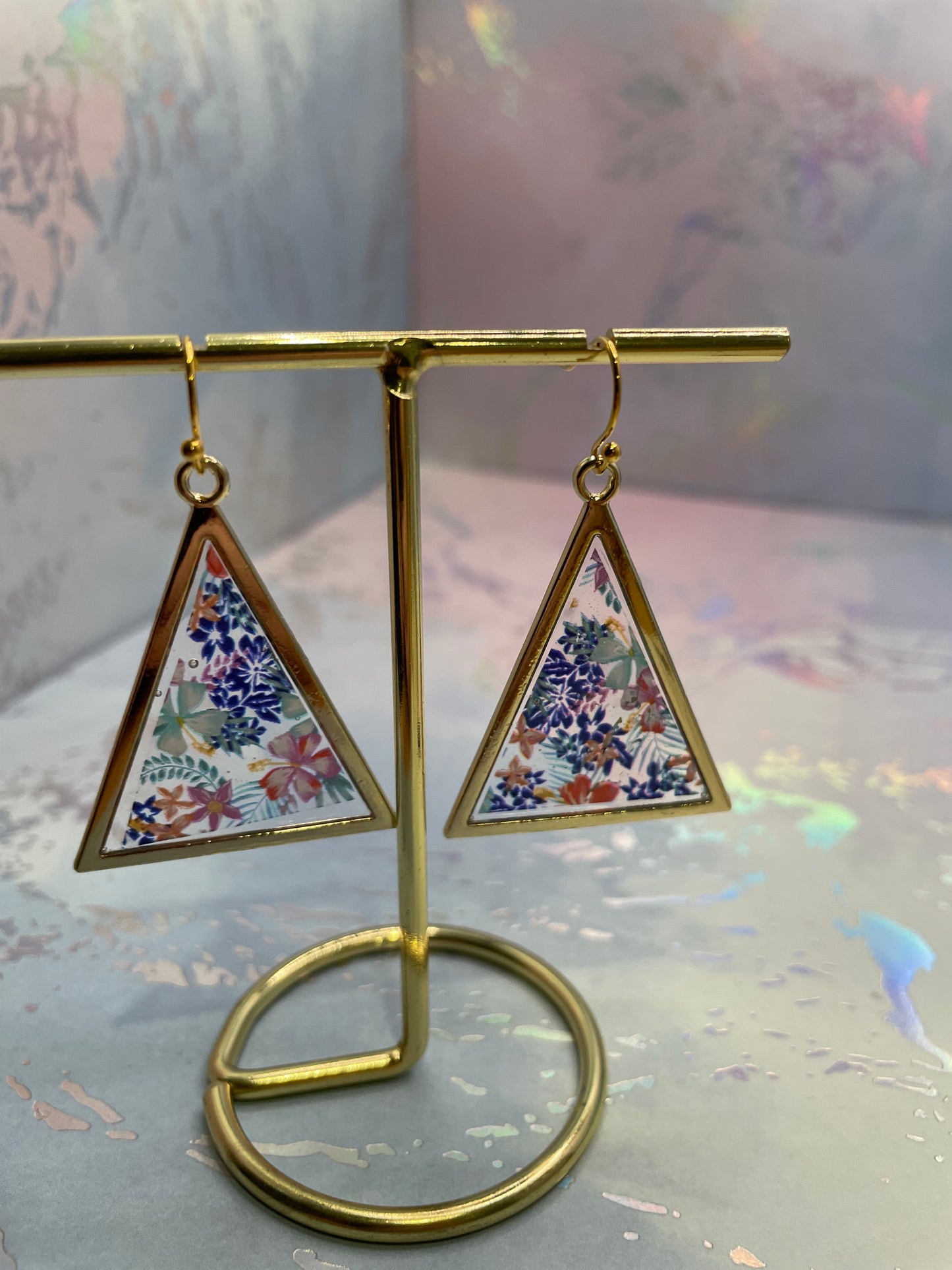 Boucles d'oreilles triangle hawaïen  or