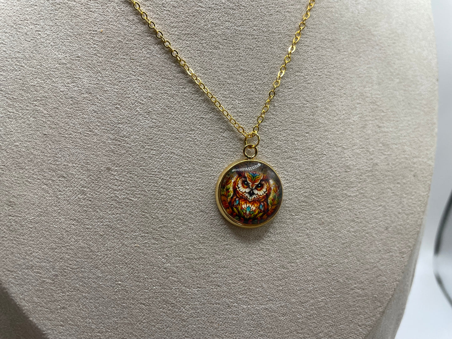 Colorful Owl Pendant Necklace – Nickel-Free