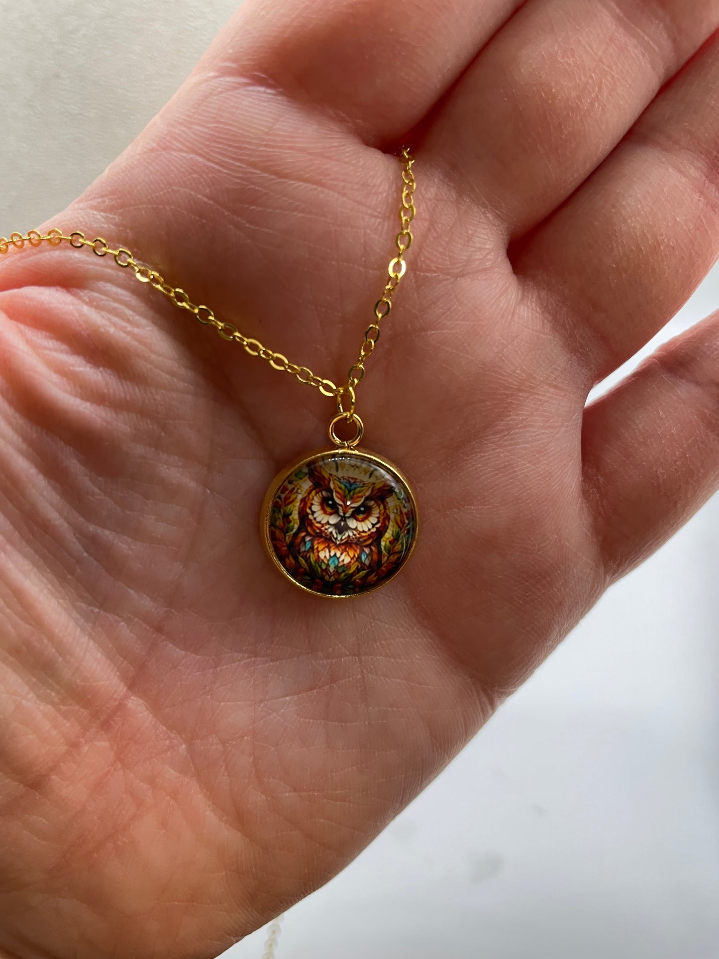 Colorful Owl Pendant Necklace – Nickel-Free