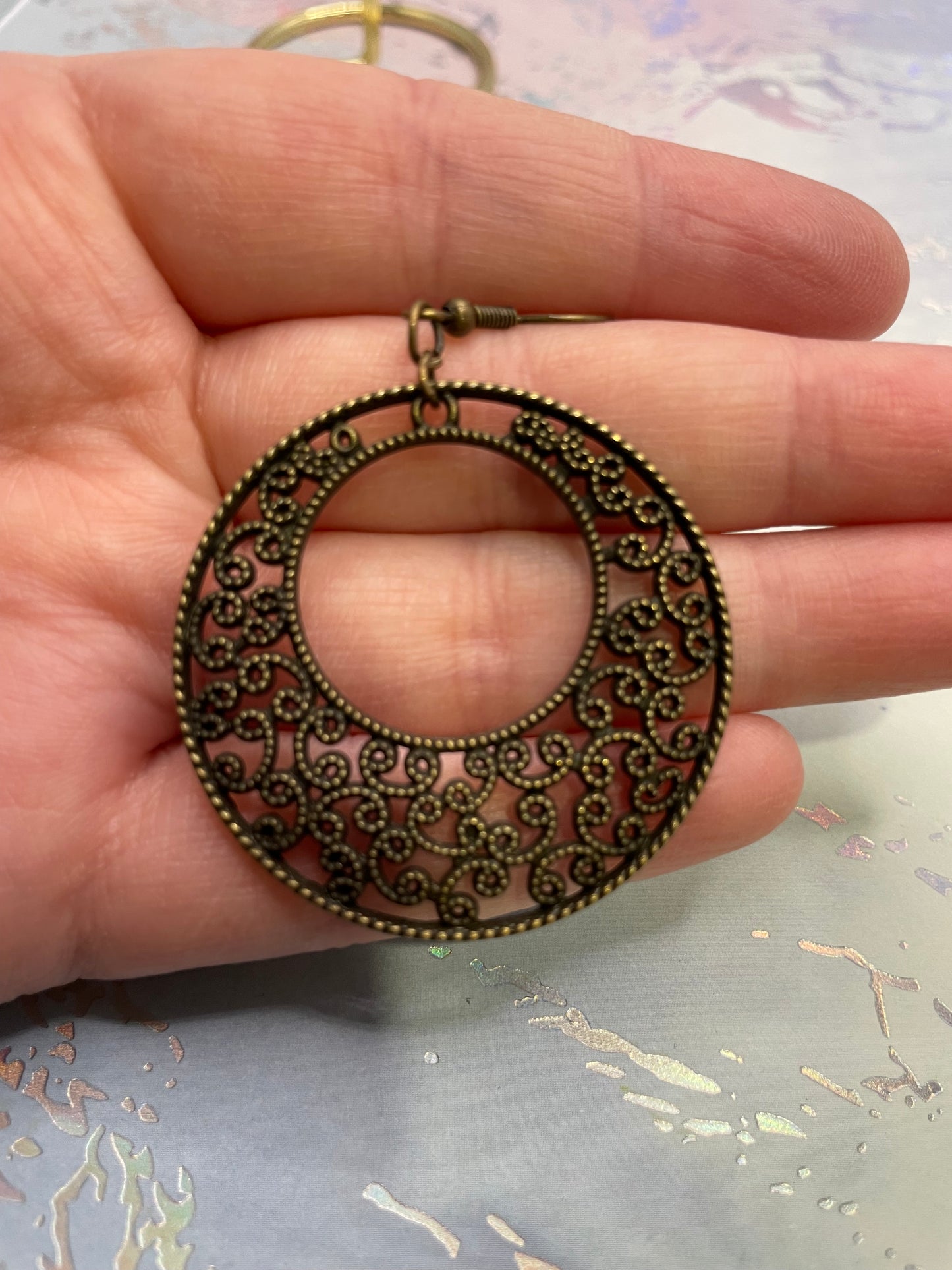 Boucles d'oreilles cercle bronze