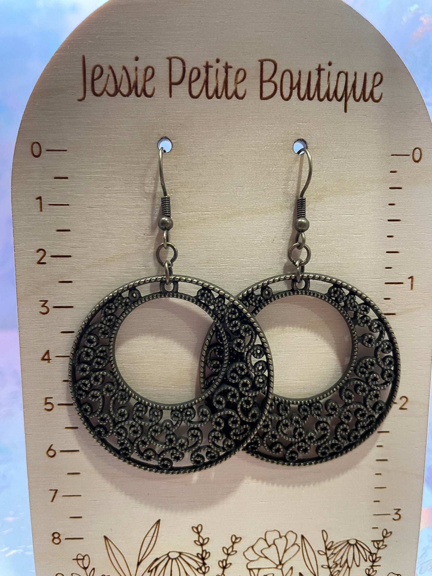 Boucles d'oreilles cercle bronze