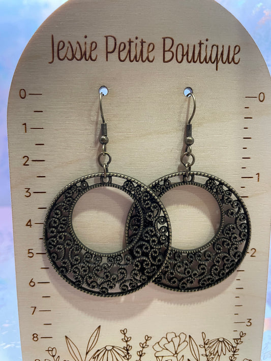 Boucles d'oreilles cercle bronze