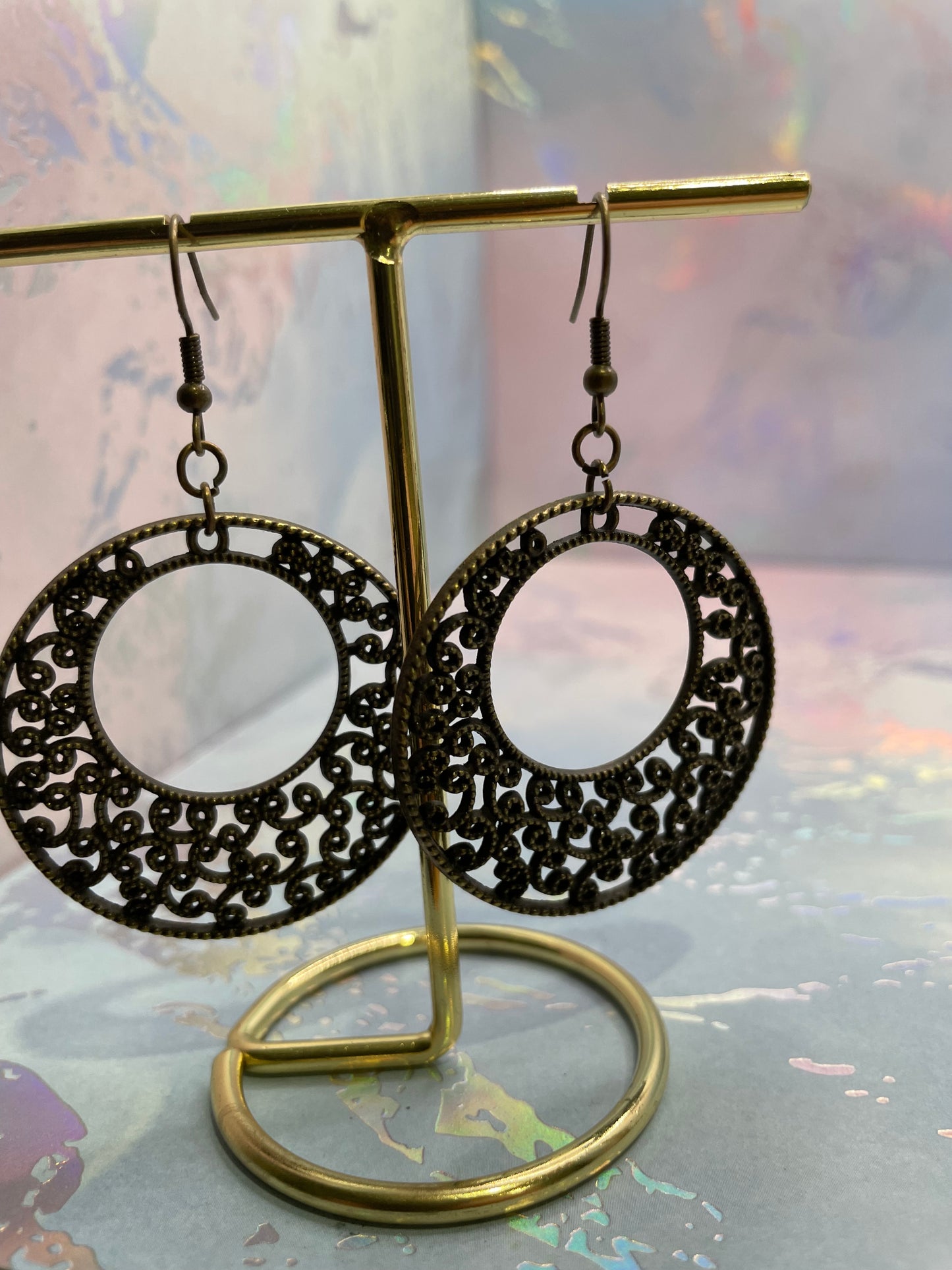 Boucles d'oreilles cercle bronze