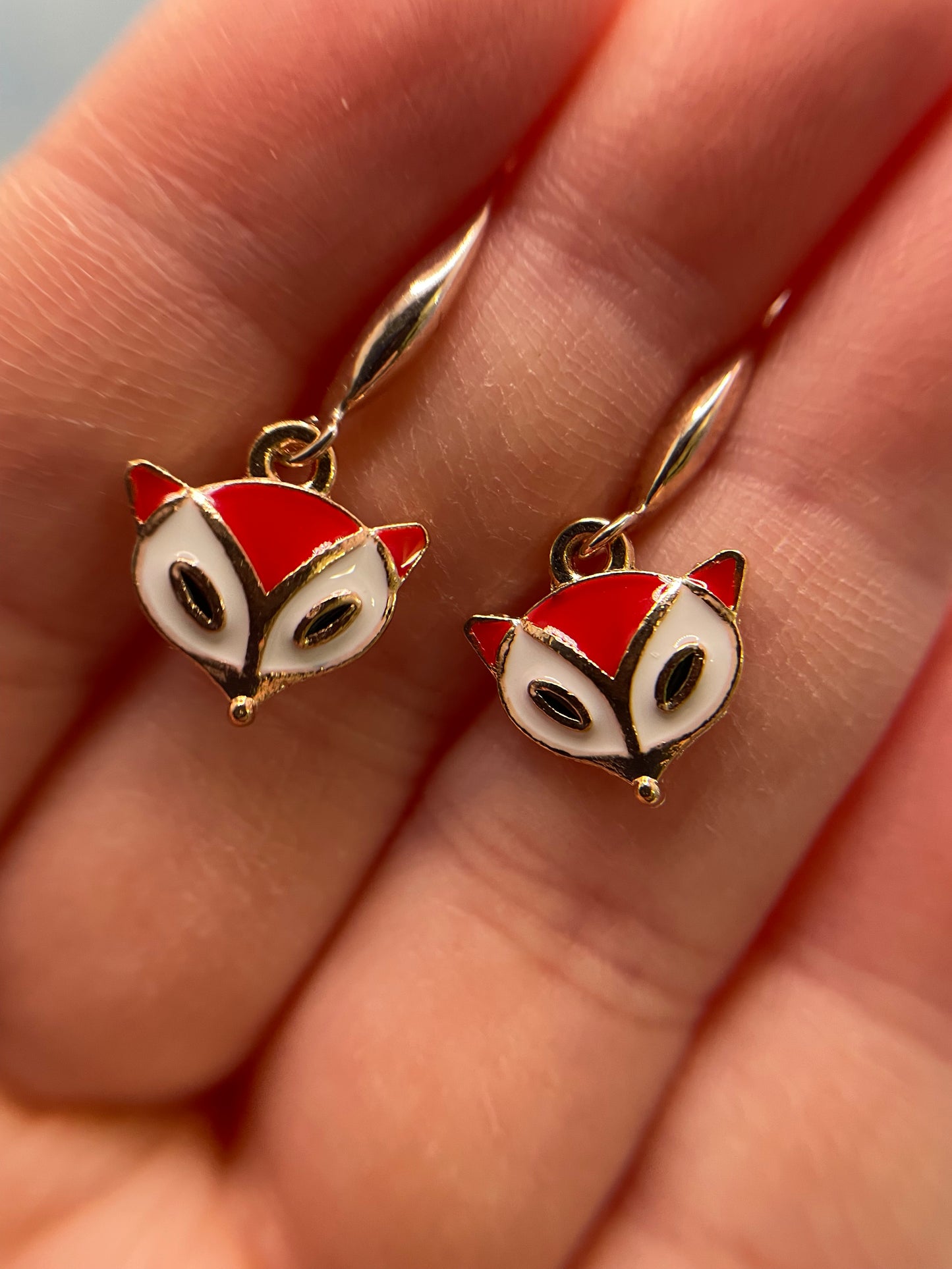 Boucles d'oreilles adorables face de renard