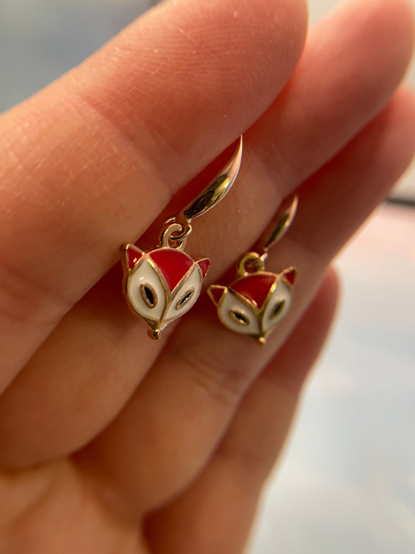 Boucles d'oreilles adorables face de renard