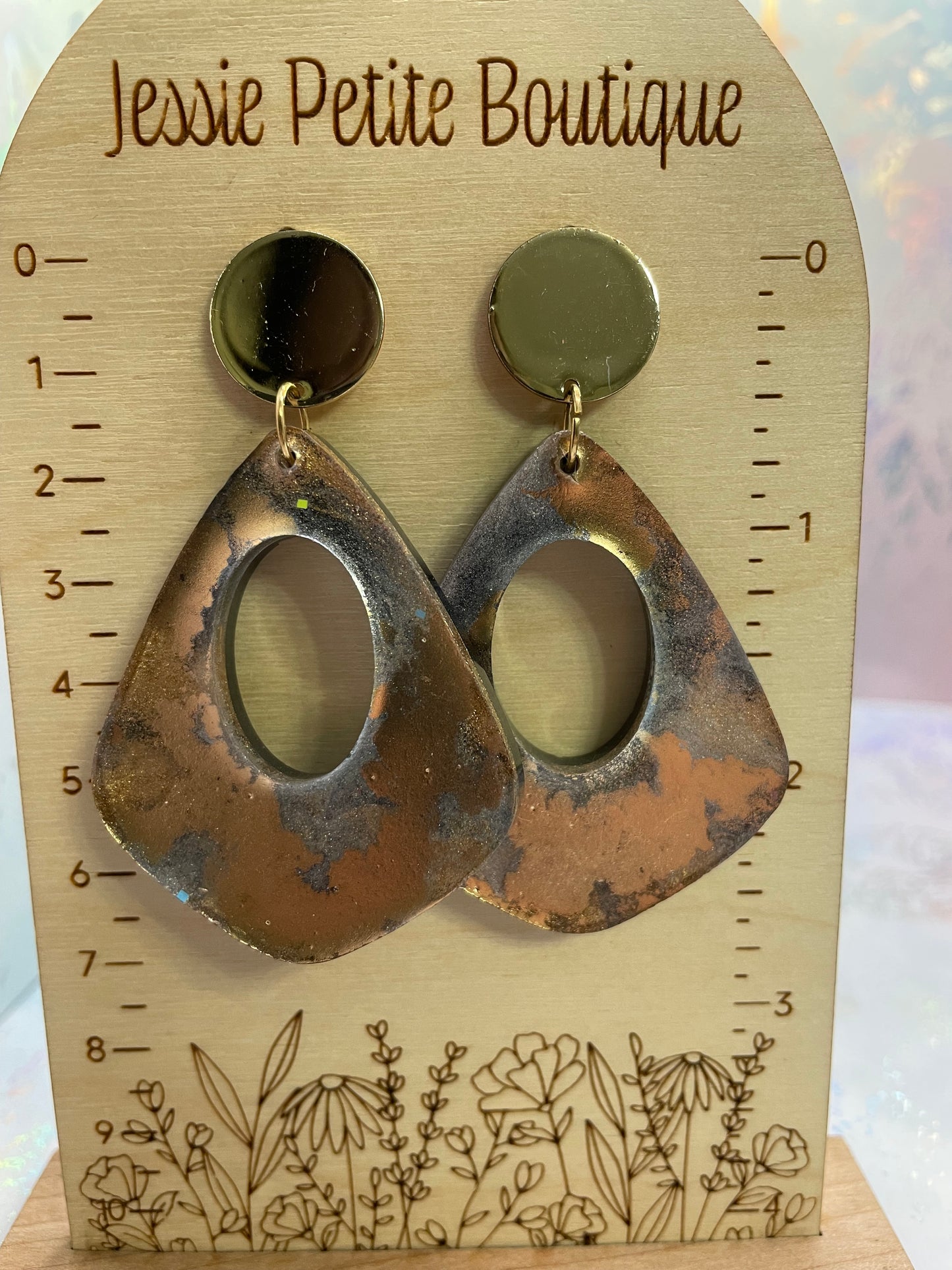 Boucles d'oreilles en forme de larme surdimensionnées en or/argent – ​​SANS NICKEL