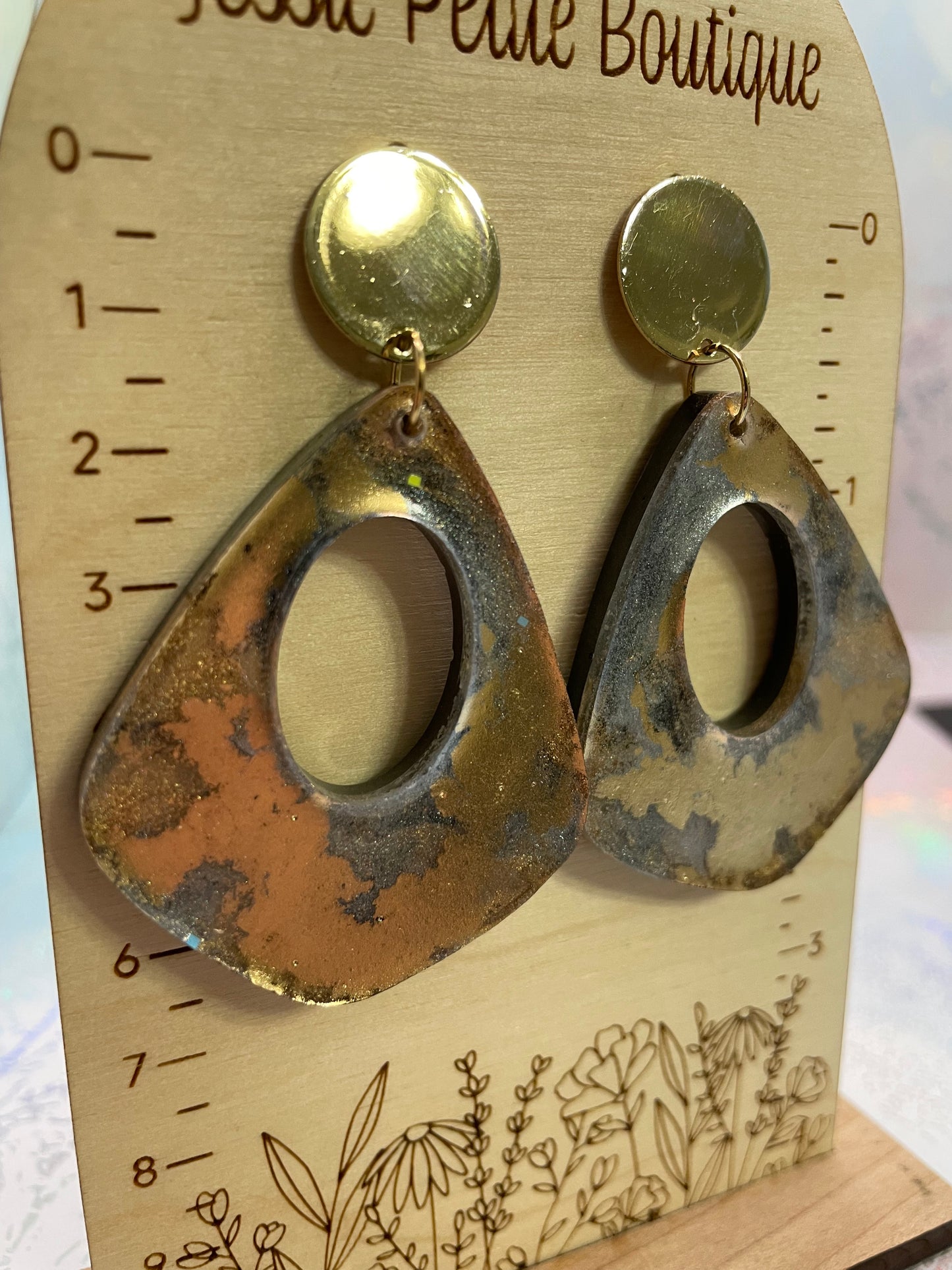Boucles d'oreilles en forme de larme surdimensionnées en or/argent – ​​SANS NICKEL