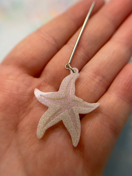 Sparkly White Starfish Earrings – NICKEL FREE