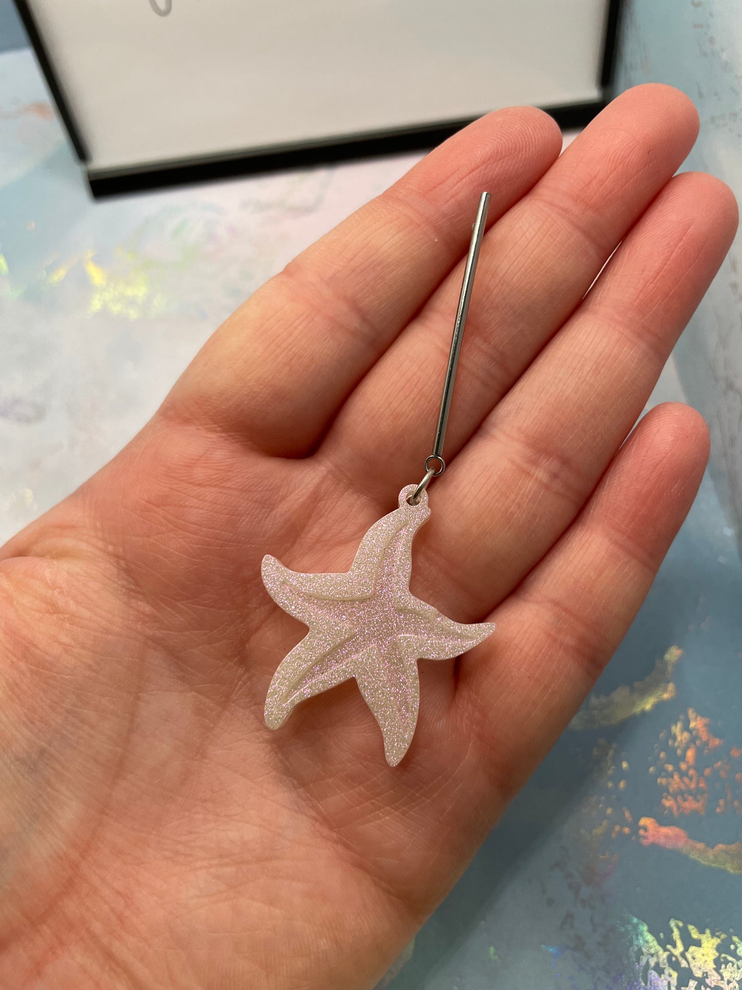 Sparkly White Starfish Earrings – NICKEL FREE