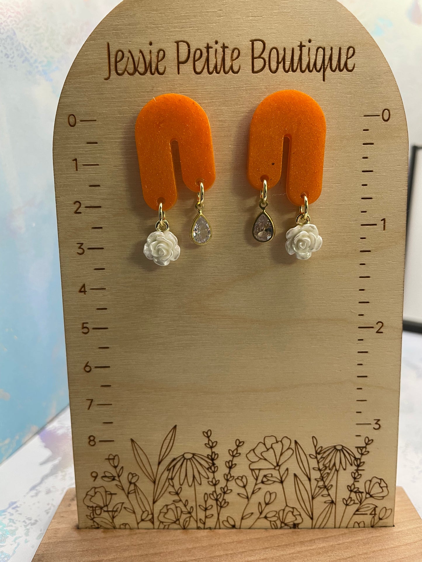 Audrey: Zircon+Rose Earrings