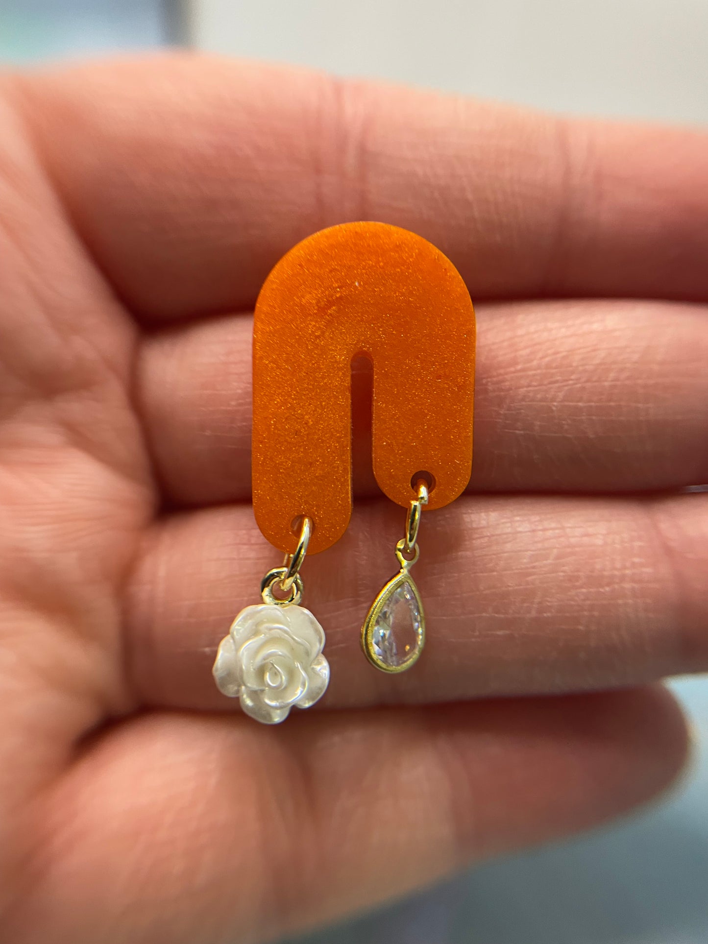 Audrey: Zircon+Rose Earrings