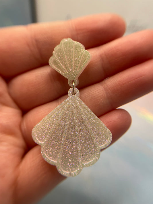 Kalita: Sparkly White Earrings HYPOALLERGENIC