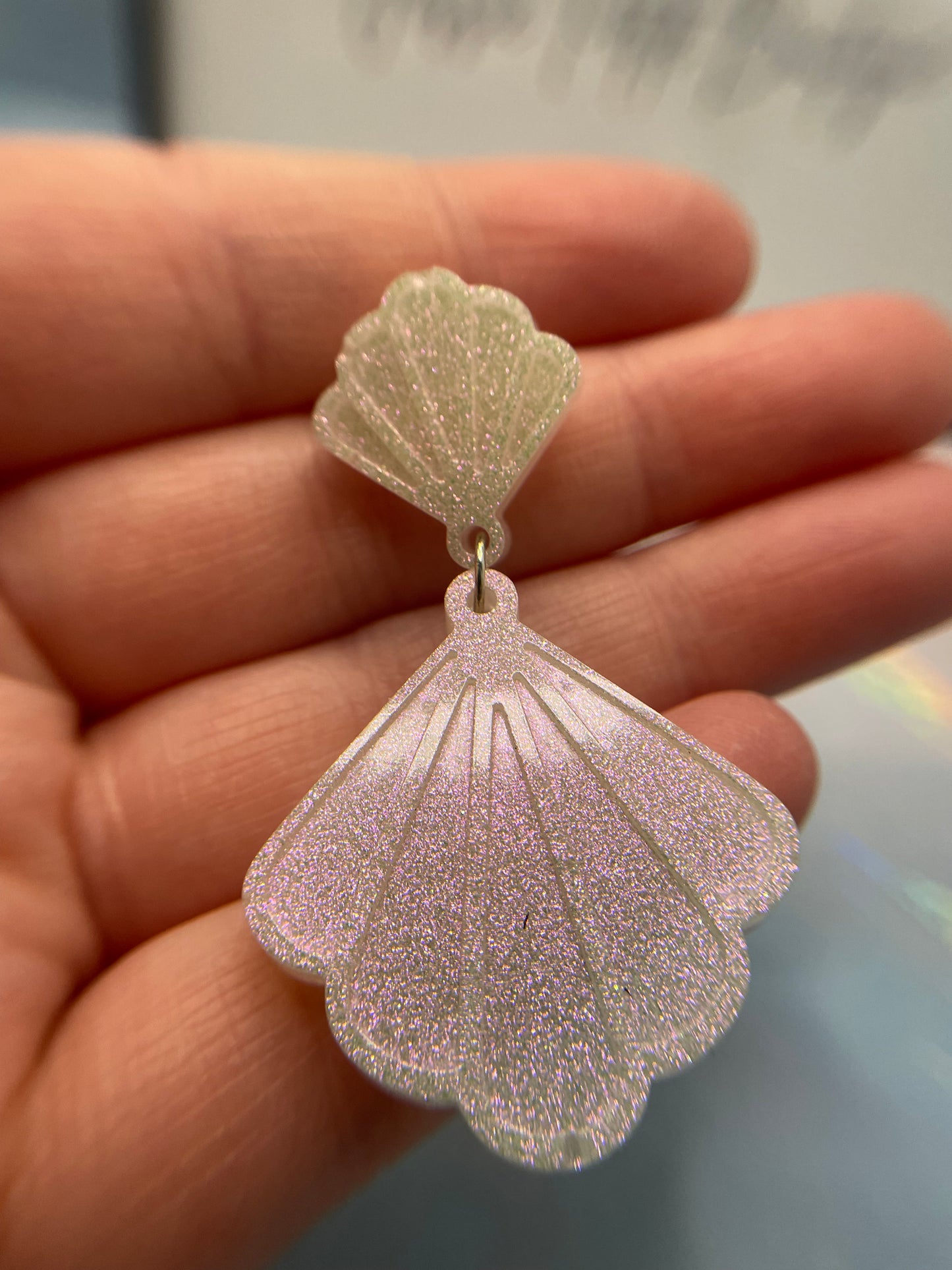 Kalita: Sparkly White Earrings HYPOALLERGENIC