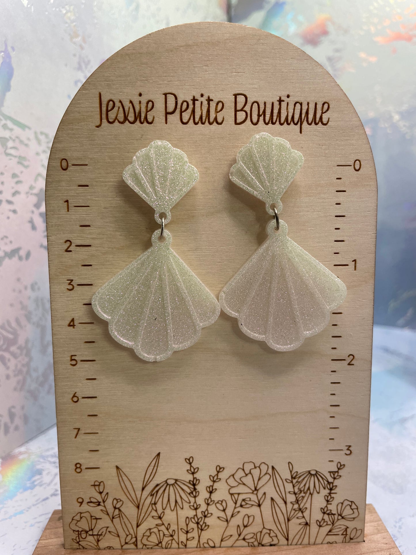 Kalita: Sparkly White Earrings HYPOALLERGENIC
