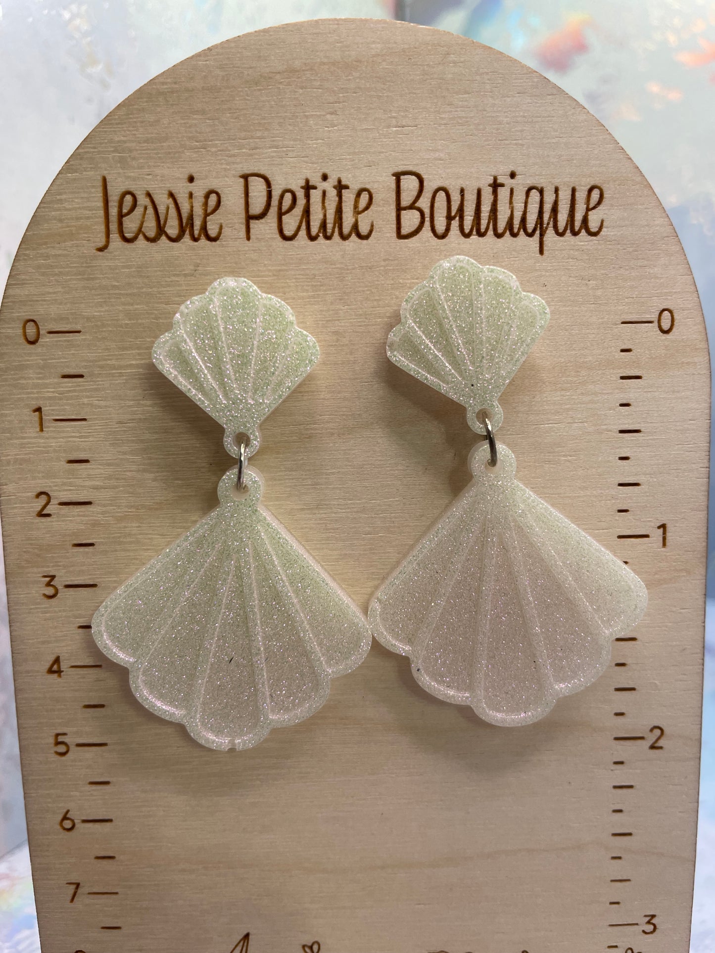 Kalita: Sparkly White Earrings HYPOALLERGENIC