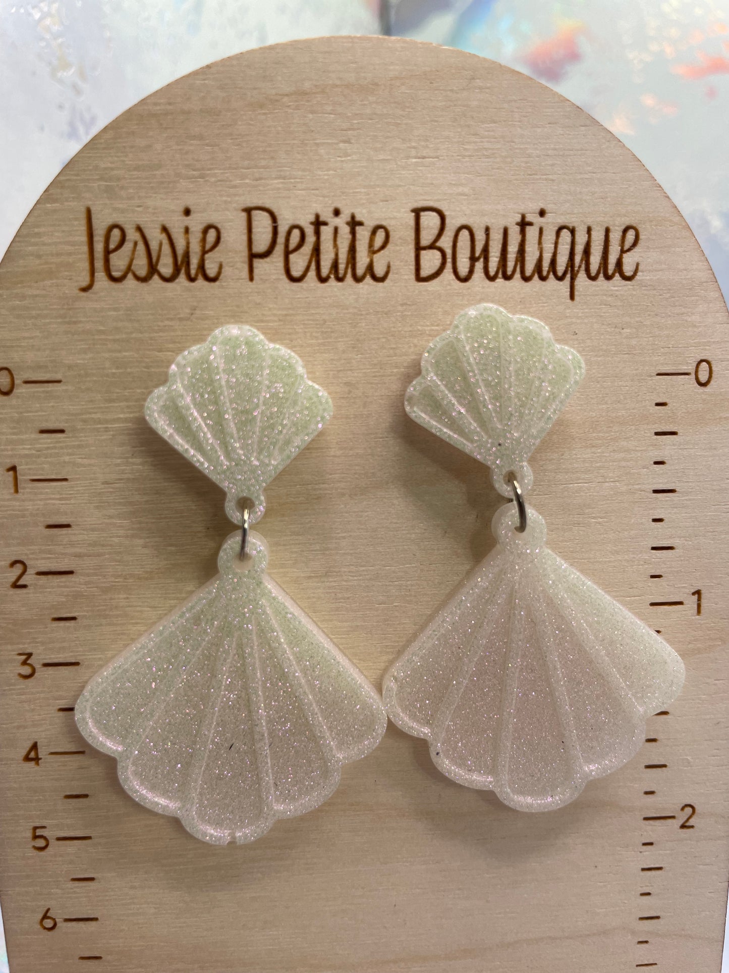 Kalita: Sparkly White Earrings HYPOALLERGENIC