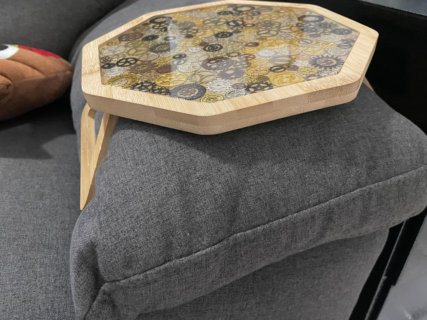 Bamboo Steampunk Sofa Tray