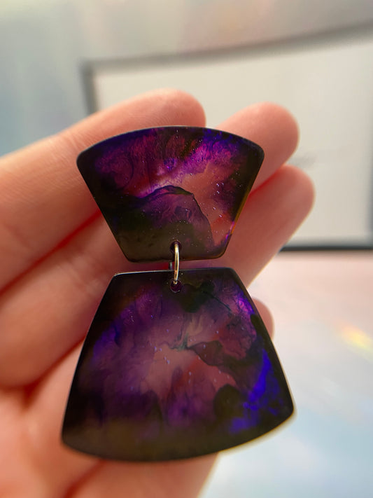 Pink/Purple Petri Earrings - HYPOALLERGENIC/PLASTIC