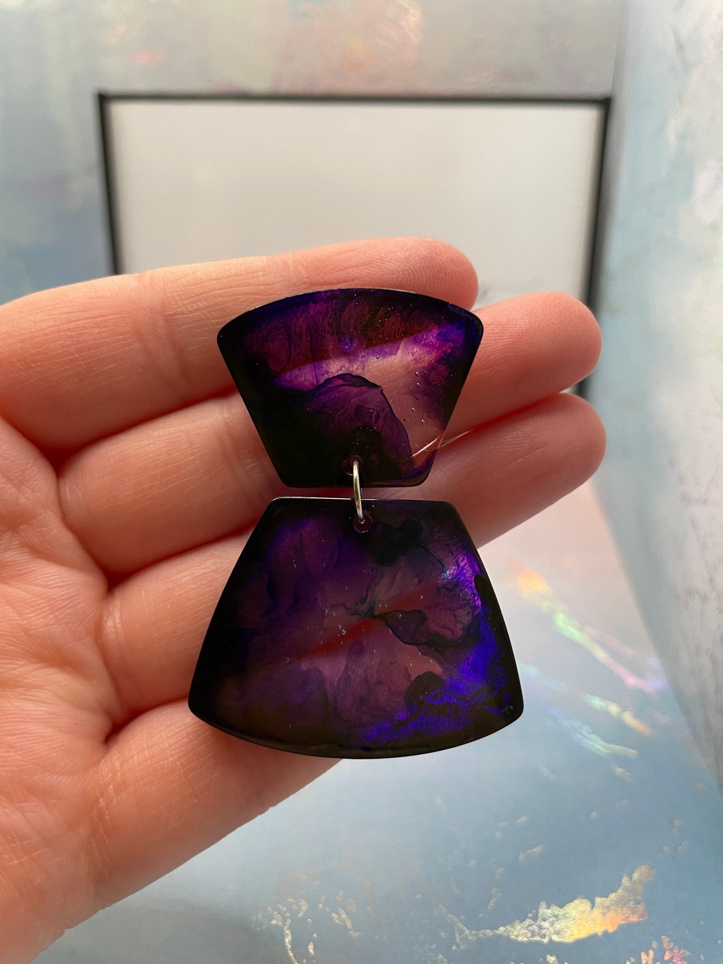 Pink/Purple Petri Earrings - HYPOALLERGENIC/PLASTIC