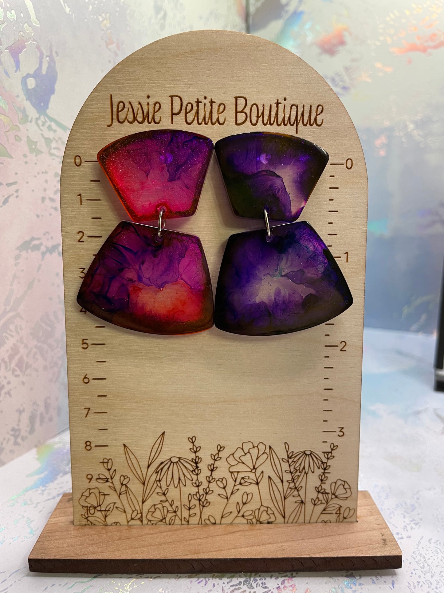 Pink/Purple Petri Earrings - HYPOALLERGENIC/PLASTIC