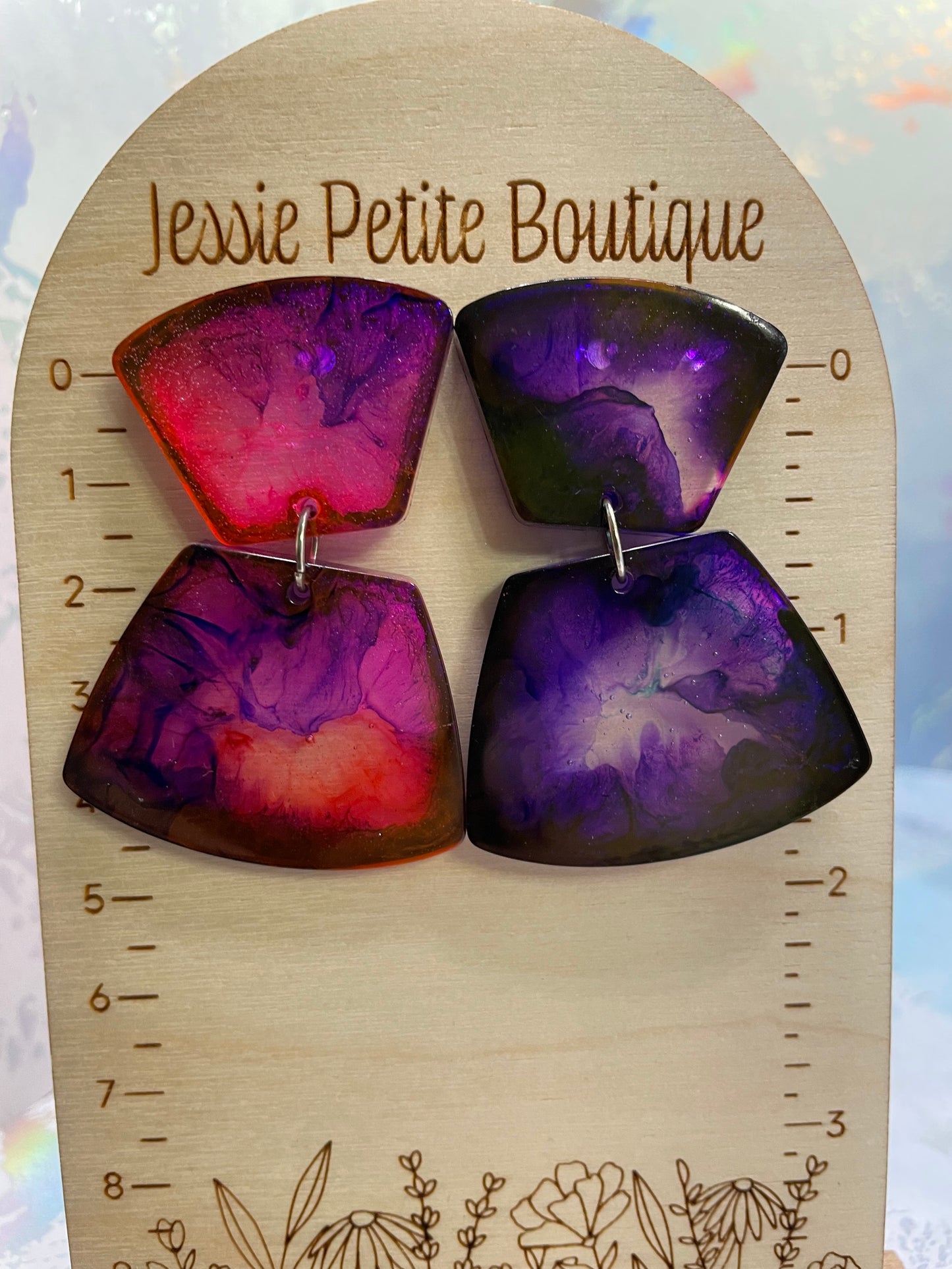 Pink/Purple Petri Earrings - HYPOALLERGENIC/PLASTIC