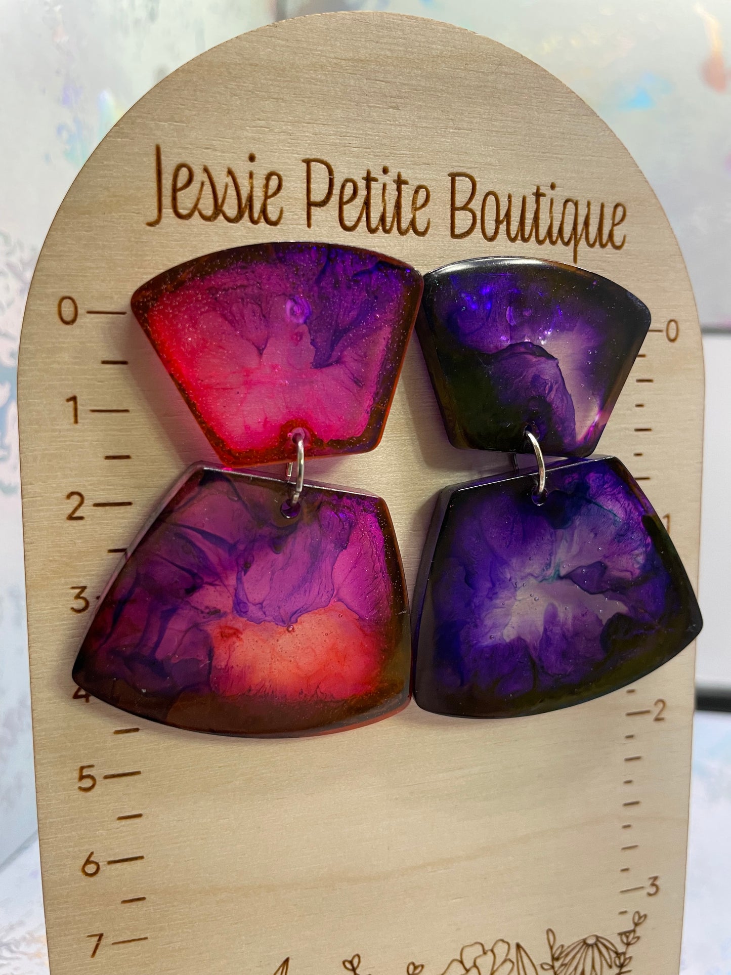 Pink/Purple Petri Earrings - HYPOALLERGENIC/PLASTIC
