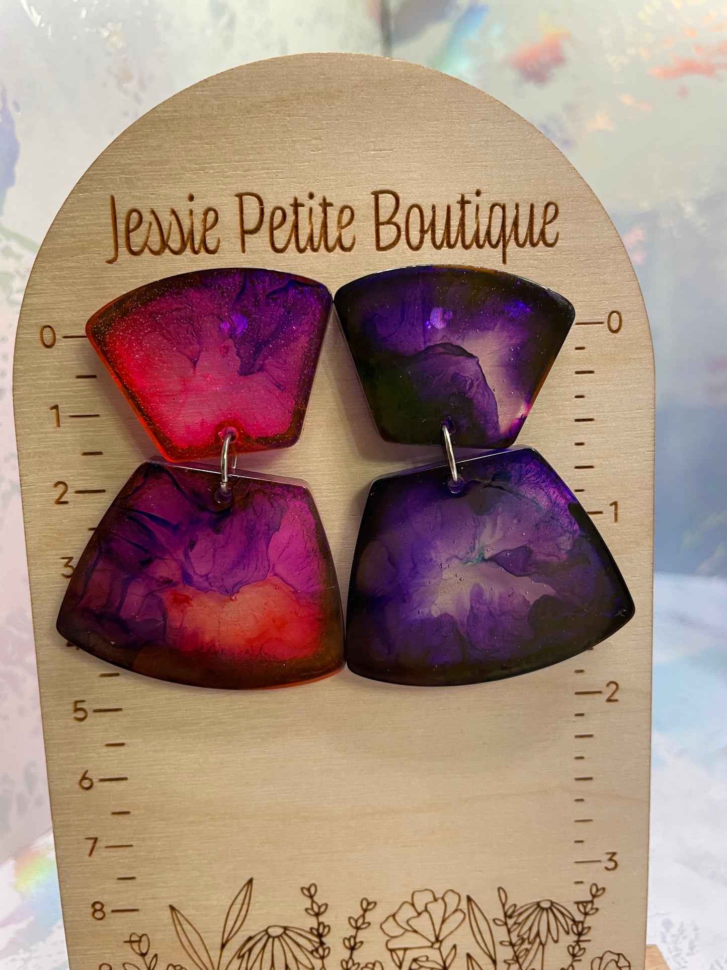 Pink/Purple Petri Earrings - HYPOALLERGENIC/PLASTIC