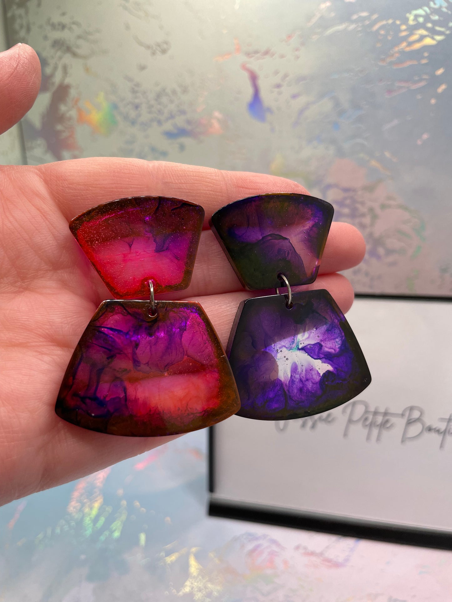 Pink/Purple Petri Earrings - HYPOALLERGENIC/PLASTIC